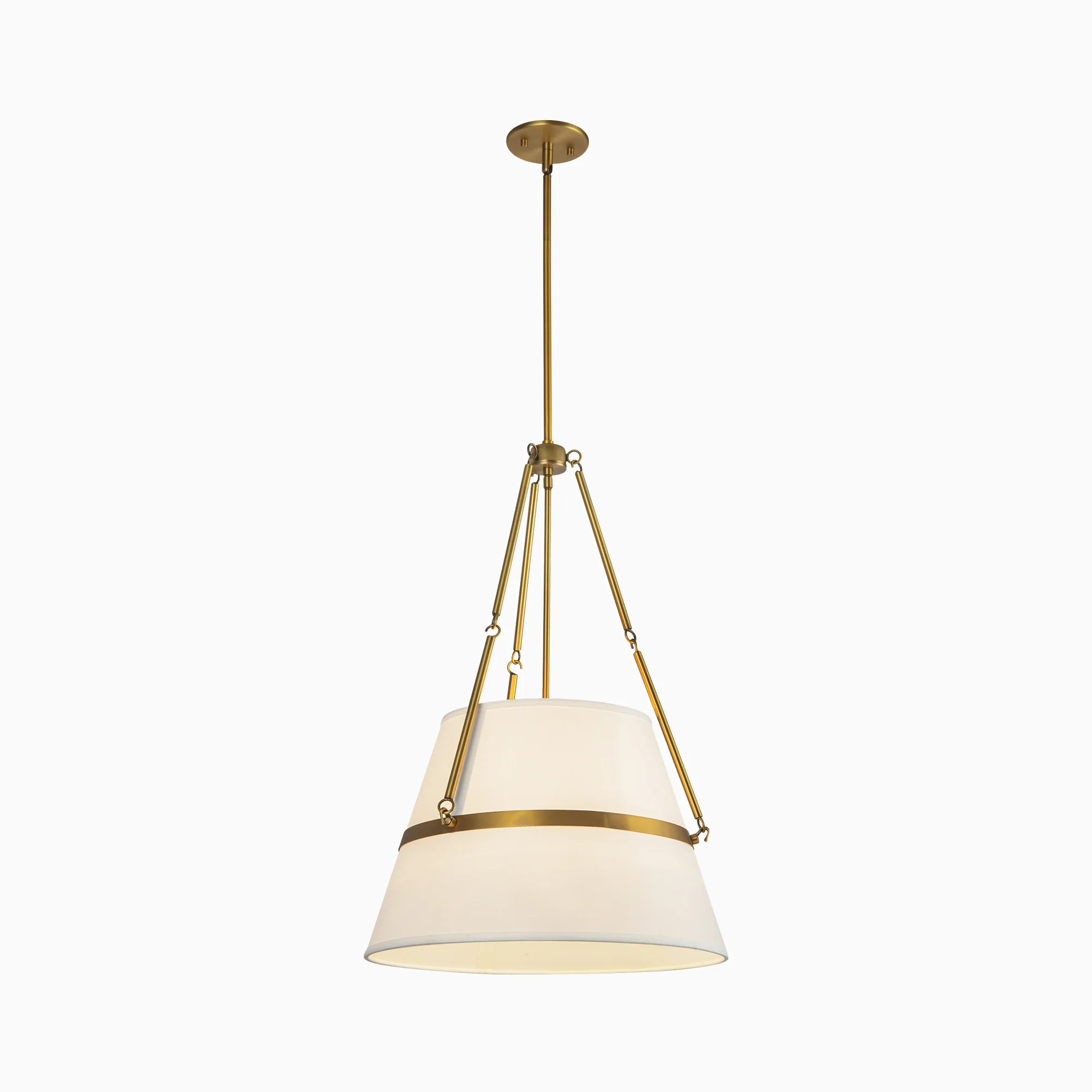 Matthew 18" 1 Light Pendant in Aged Gold/White Linen - Image 3