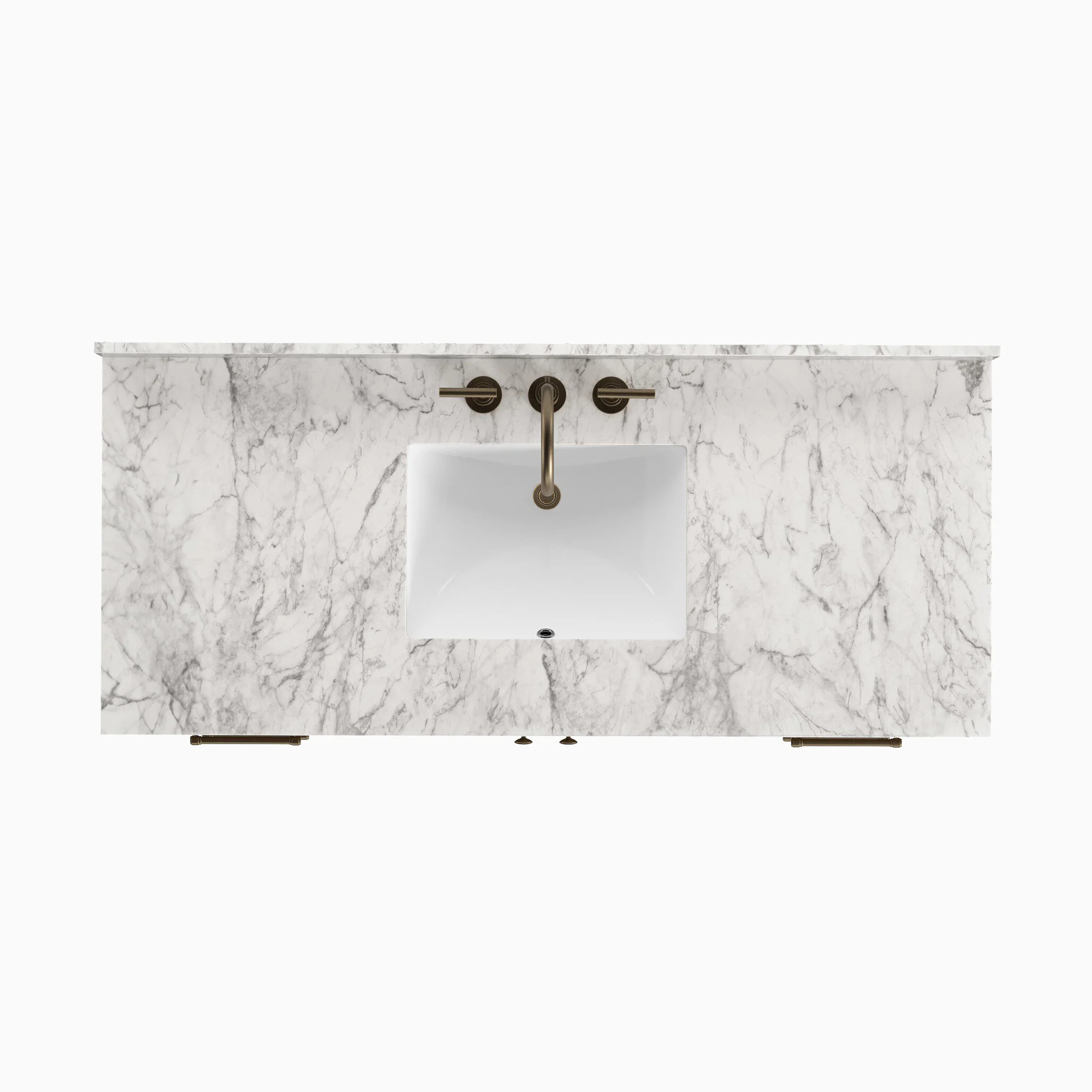 Maxine 55" Single Vanity in Washed Natural Veneer with Carrara Marble Top - Image 5