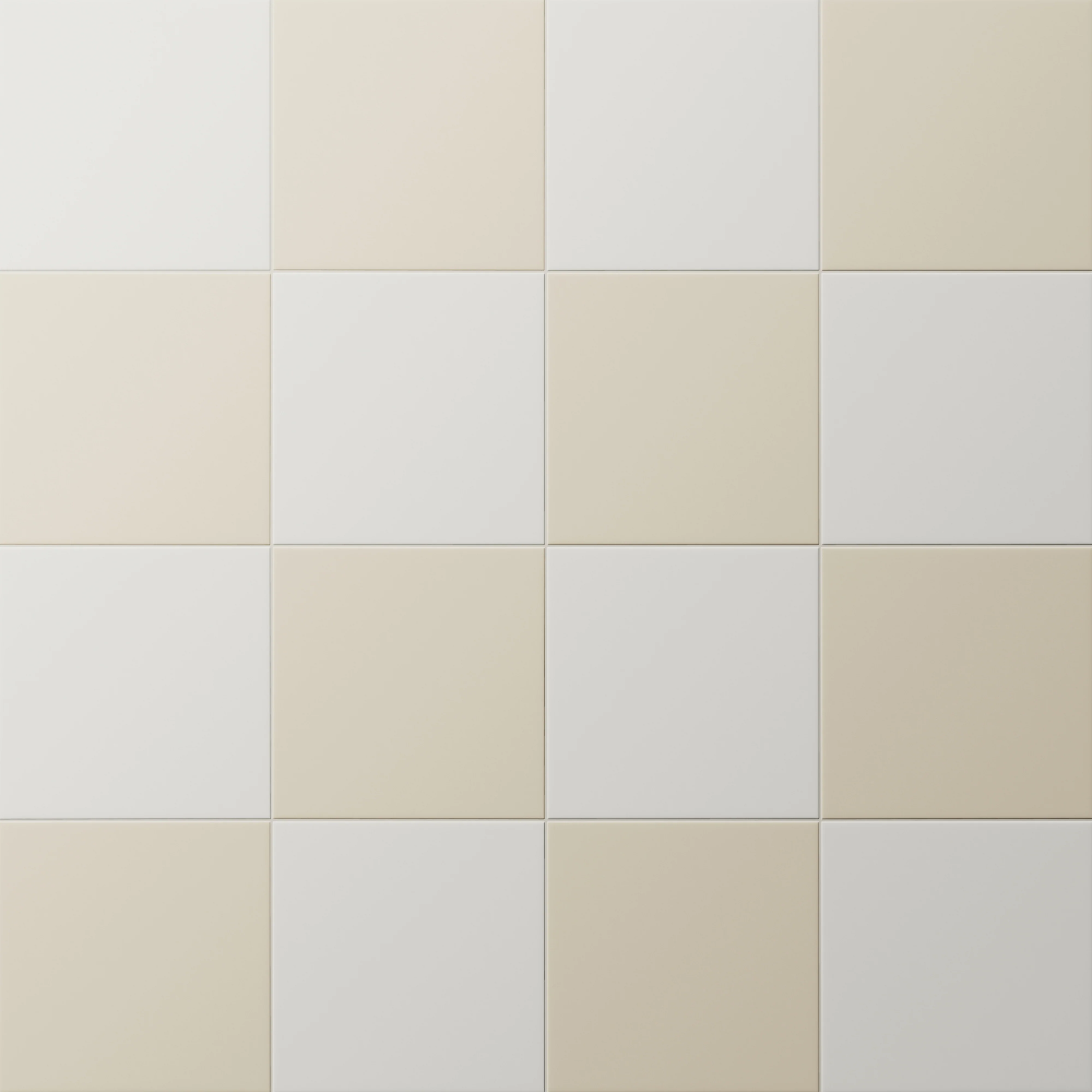 Merrick 8 x 8 Checkerboard Matte Porcelain Tile in Ambient White and Classical Beige
