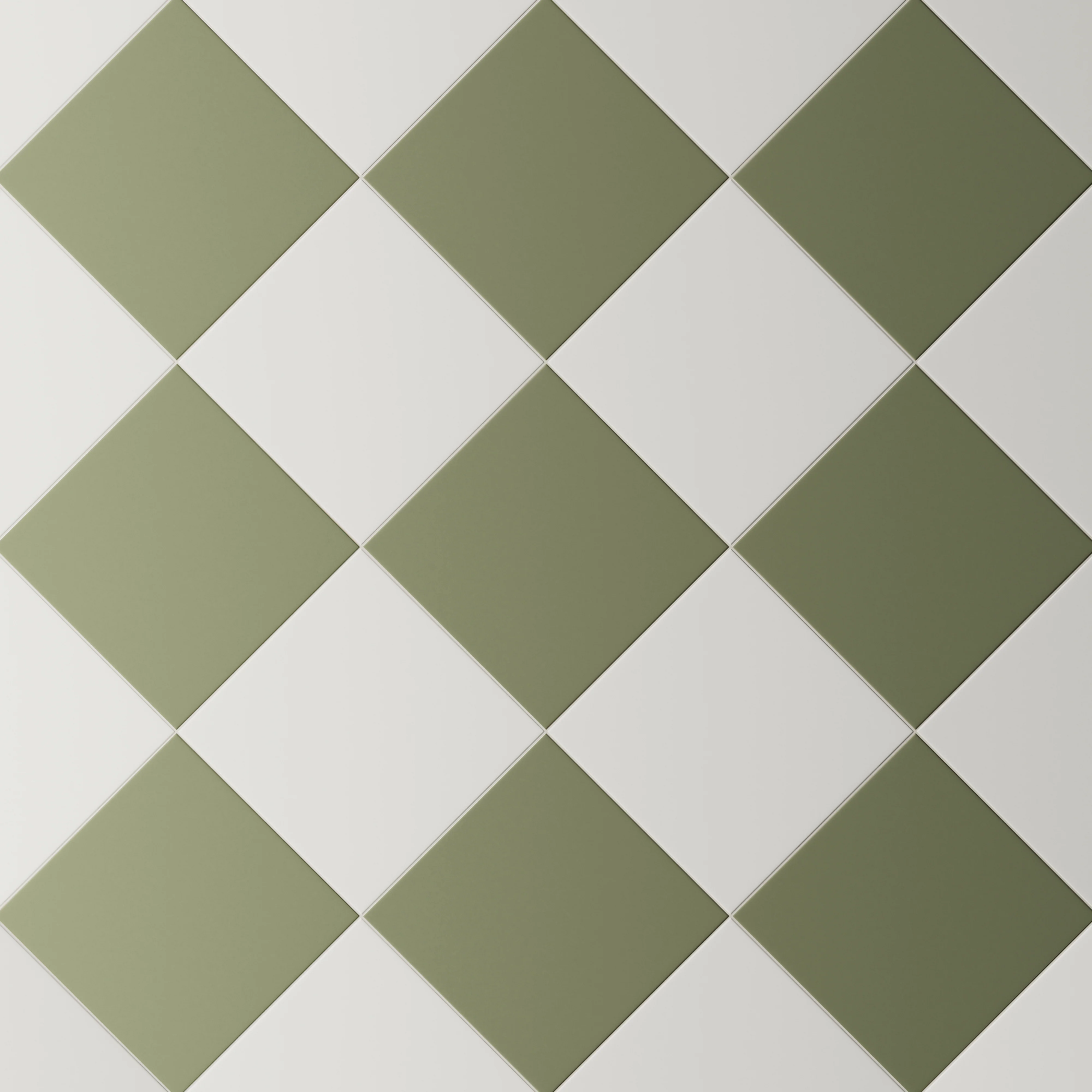 Merrick 8 x 8 Checkerboard Matte Porcelain Tile in Ambient White and Folk Green - Image 4