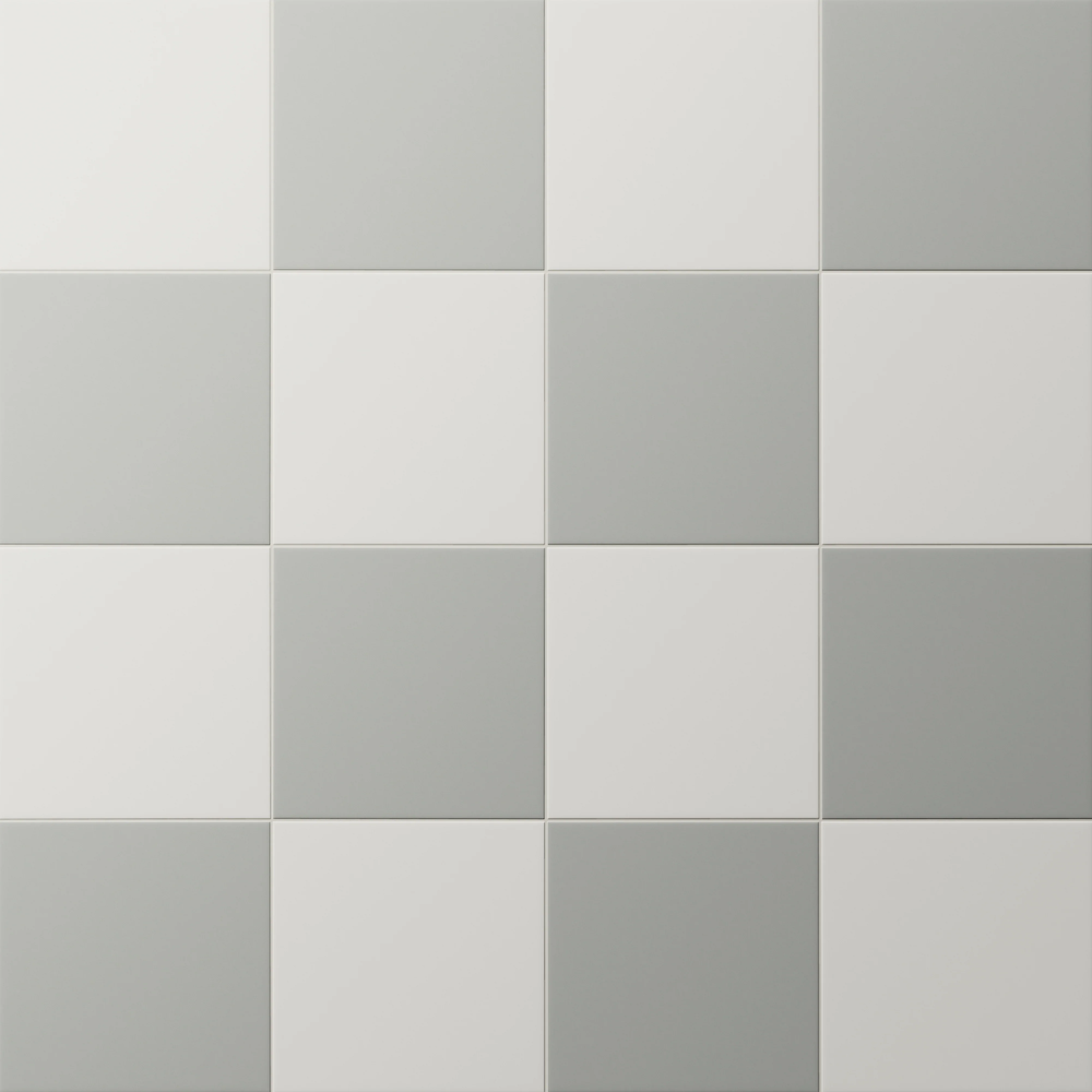 Merrick 8 x 8 Checkerboard Matte Porcelain Tile in Ambient White and Gothic Grey