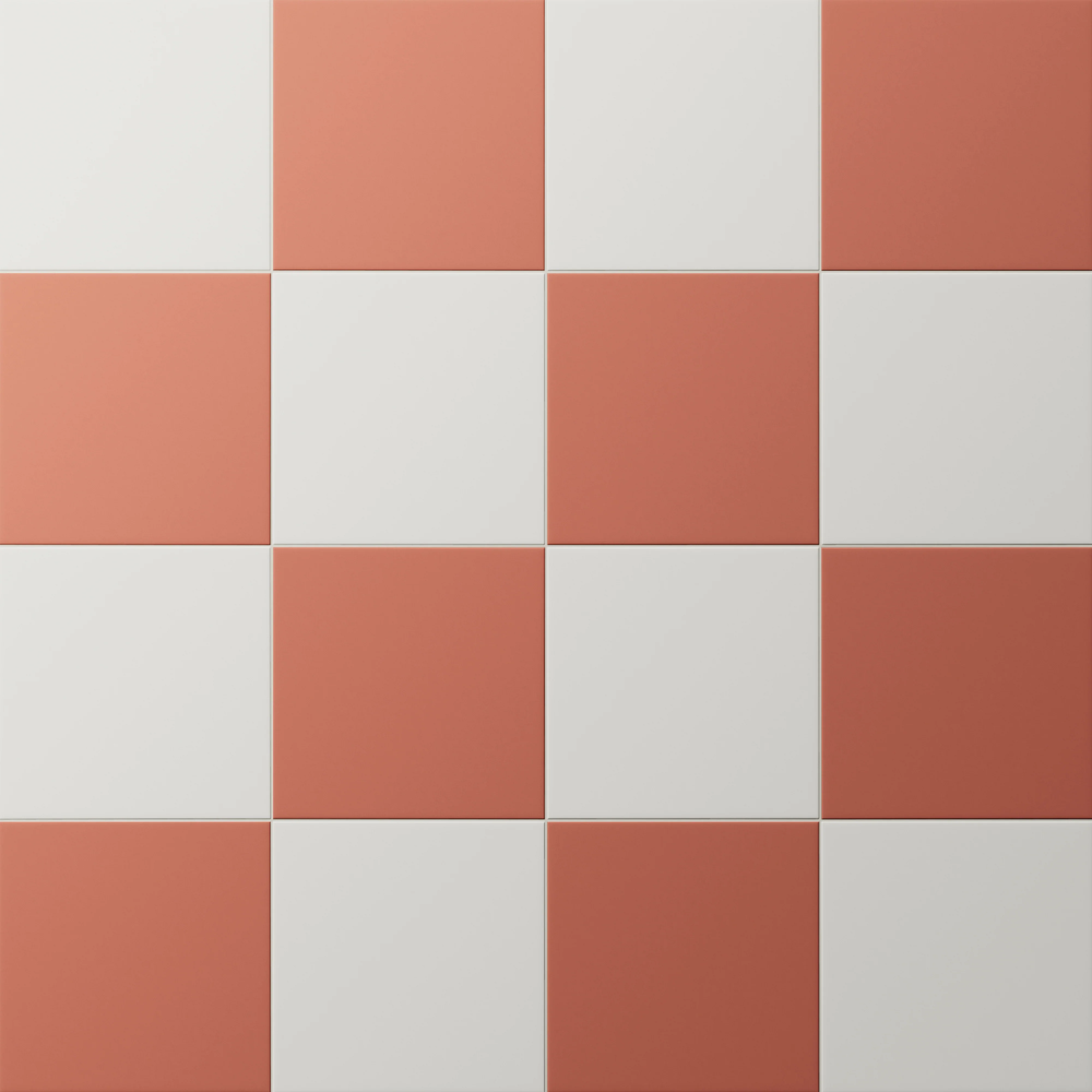 Merrick 8 x 8 Checkerboard Matte Porcelain Tile in Ambient White and Indie Rust