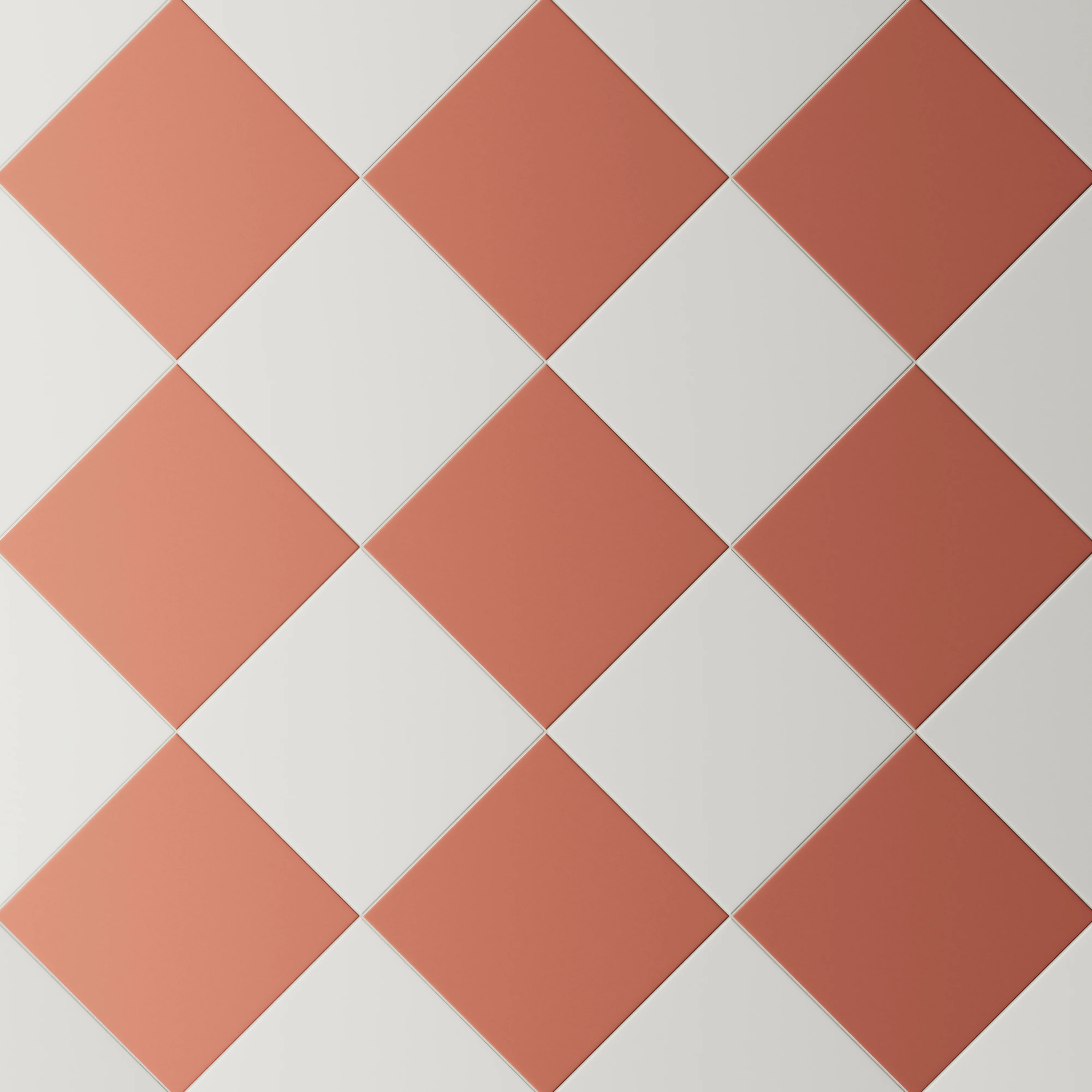 Merrick 8 x 8 Checkerboard Matte Porcelain Tile in Ambient White and Indie Rust - Image 4