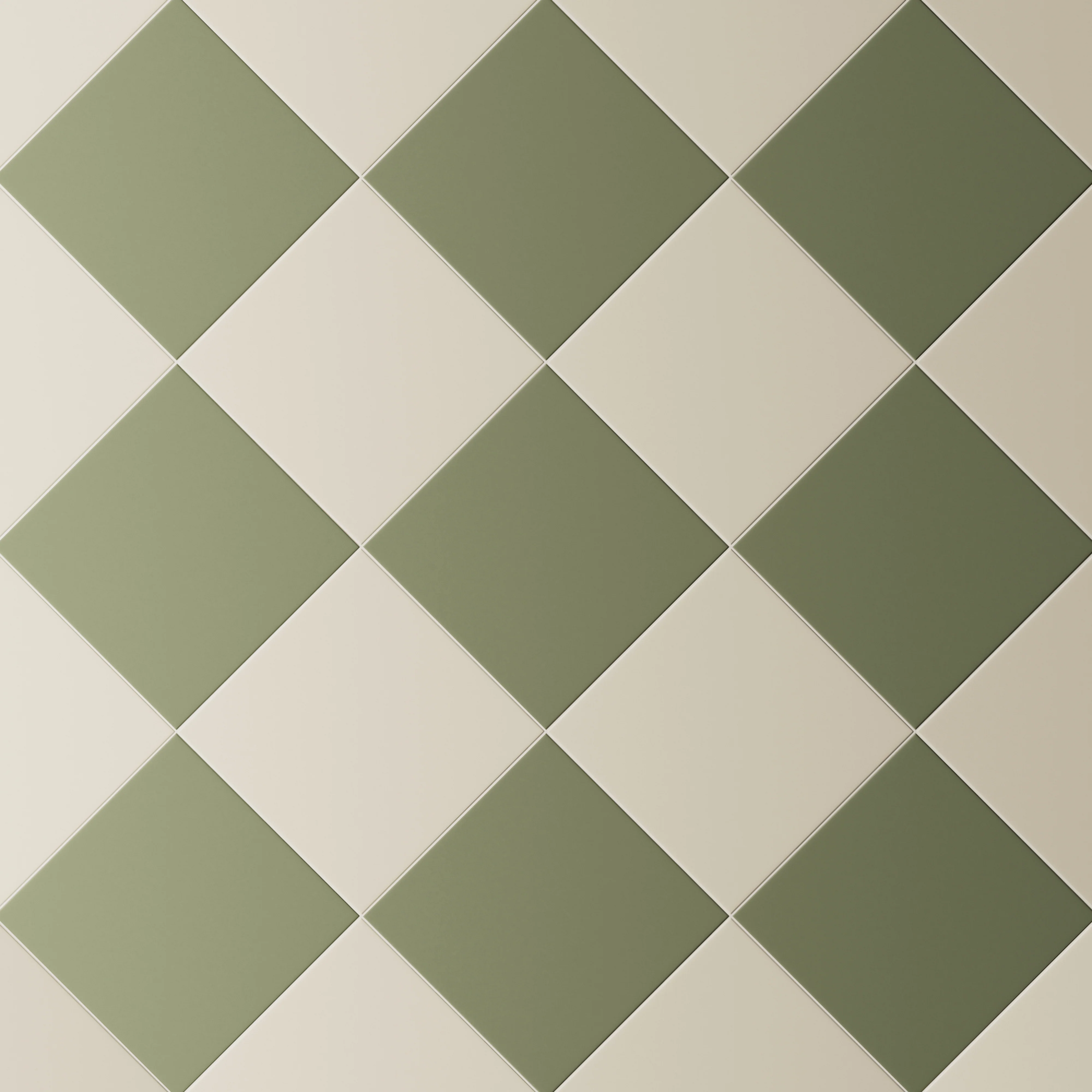 Merrick 8 x 8 Checkerboard Matte Porcelain Tile in Classical Beige and Folk Green - Image 4