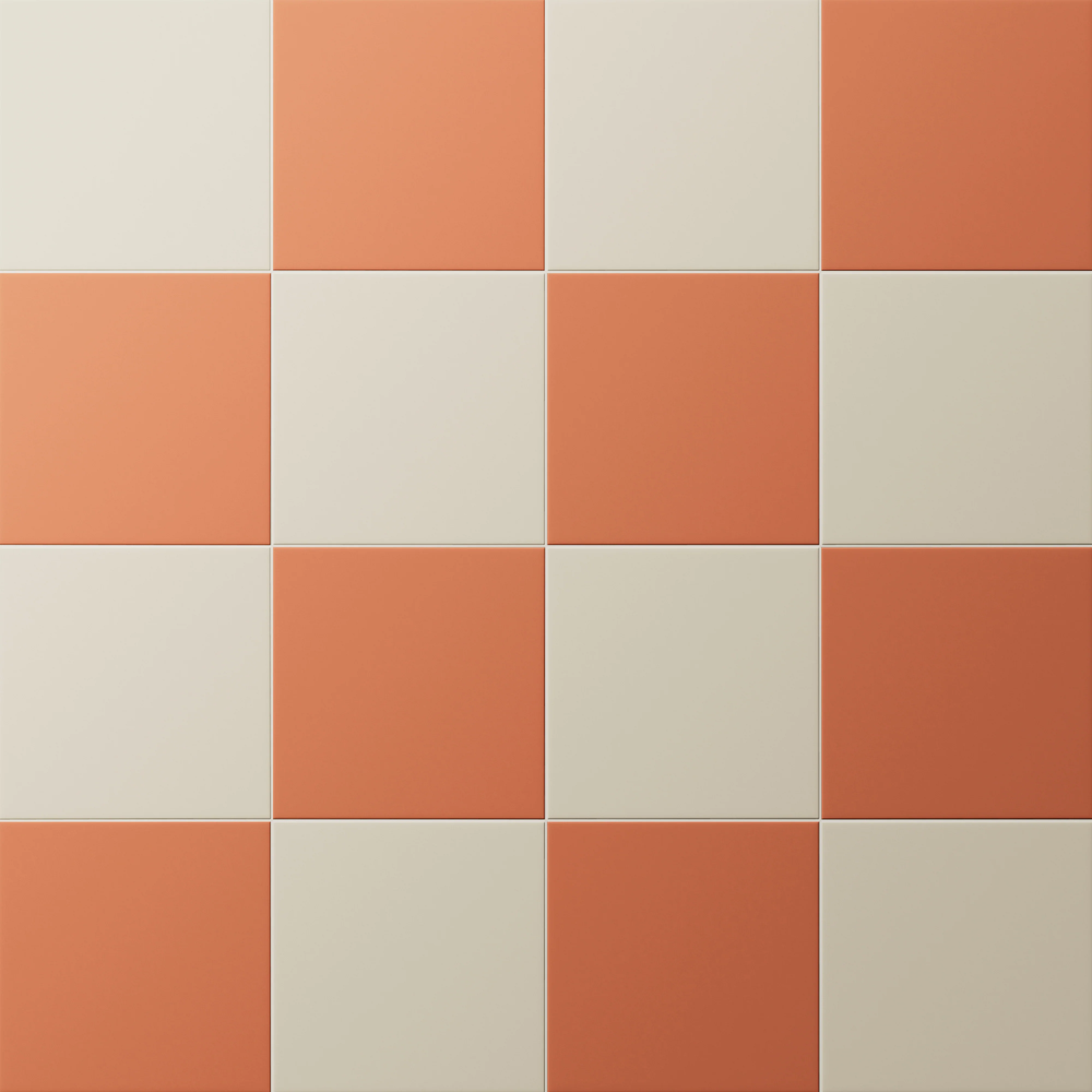 Merrick 8 x 8 Checkerboard Matte Porcelain Tile in Classical Beige and New-Age Terracotta