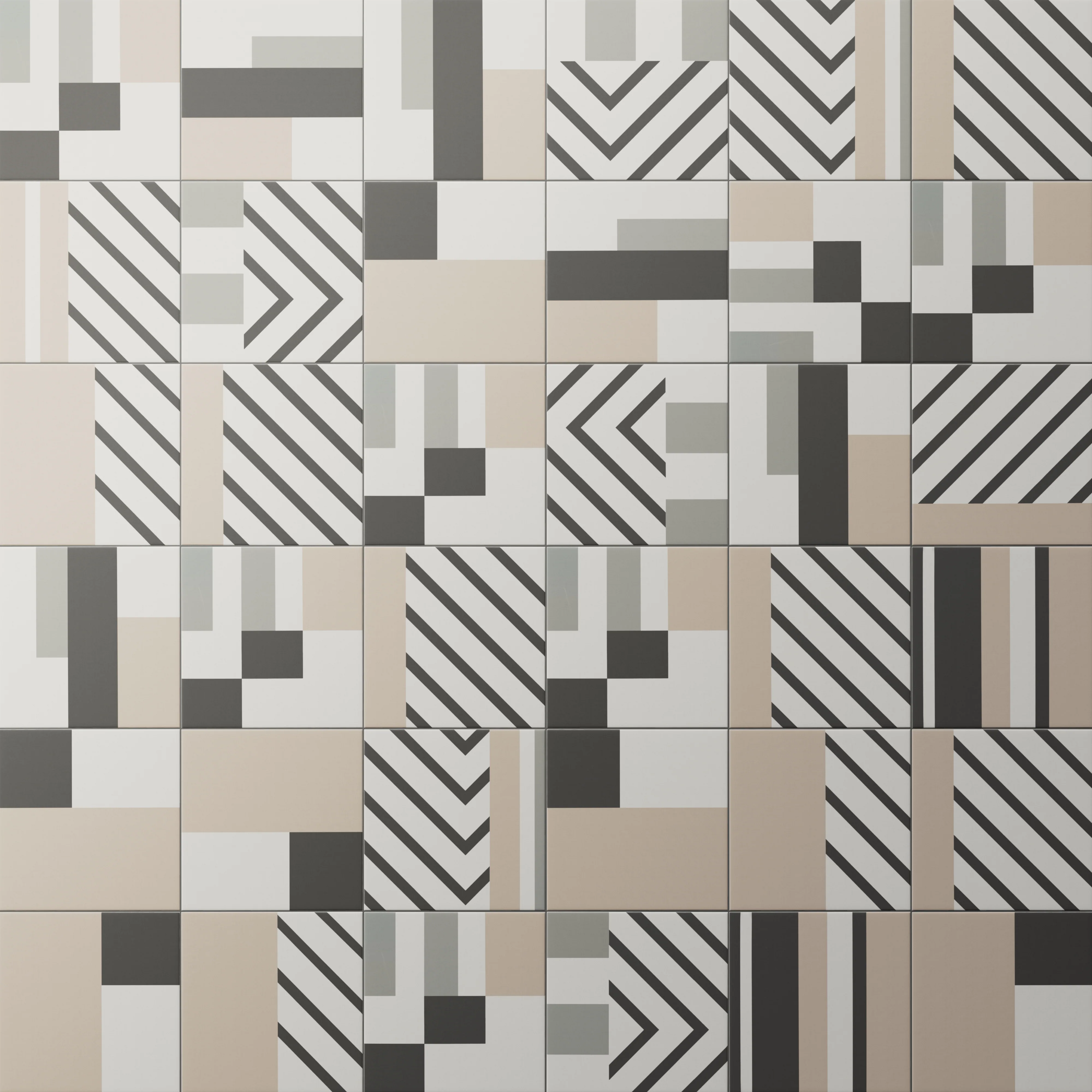 Merrick 8 x 8 Matte Porcelain Tile in Neutral Mix - Image 13