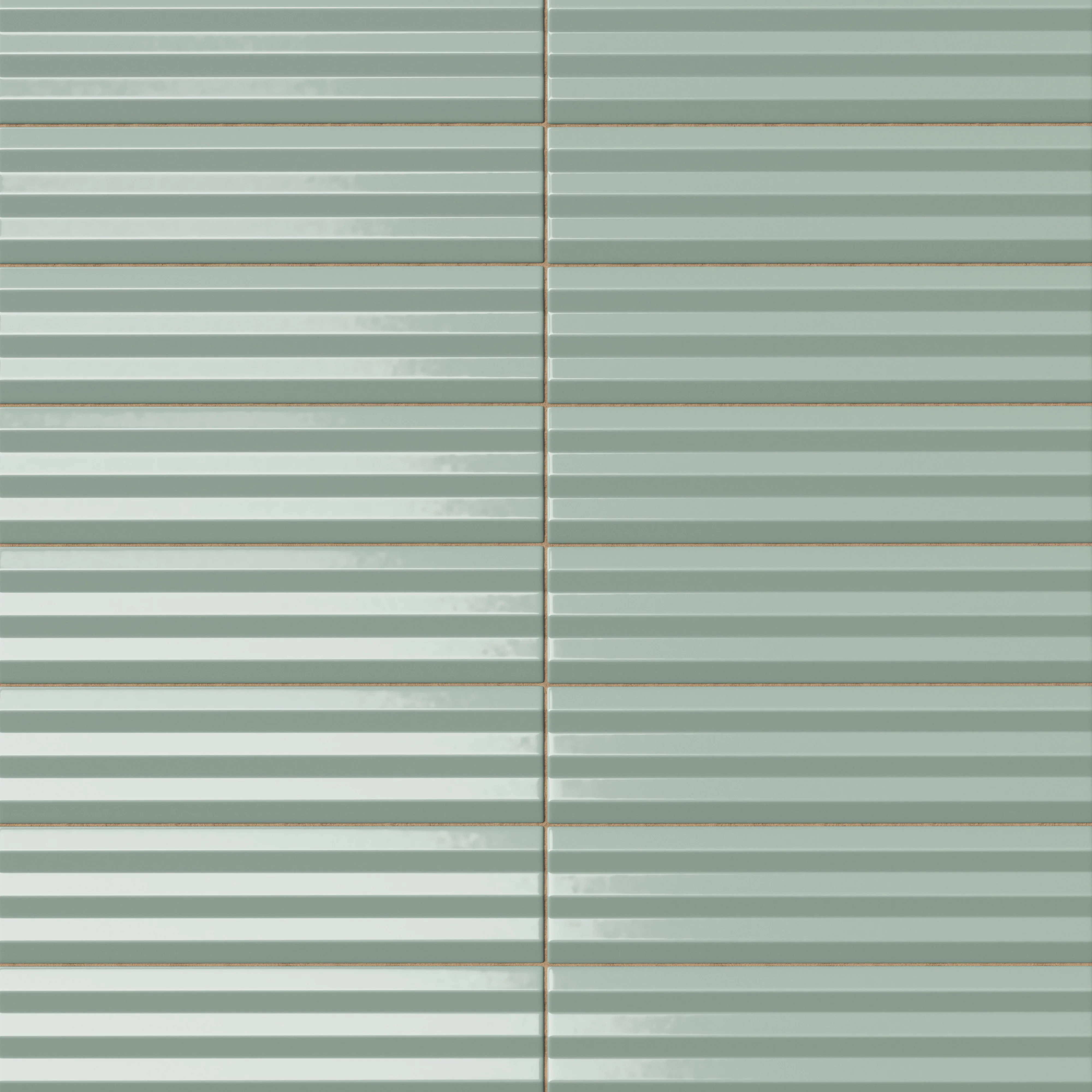 Mika 2.5 x 10 Glossy Ceramic Beveled Tile in Sage