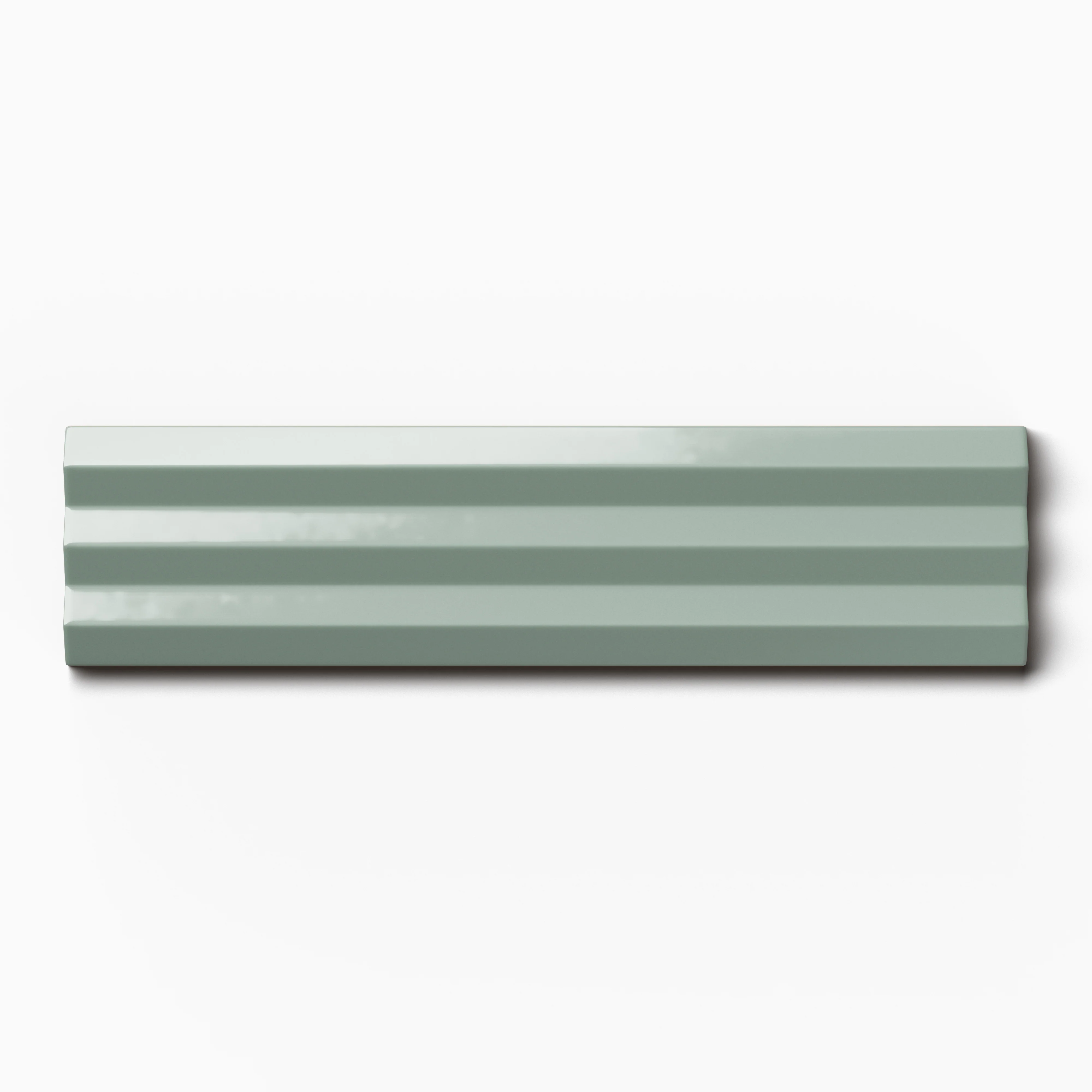Mika 2.5 x 10 Glossy Ceramic Beveled Tile in Sage - Image 2