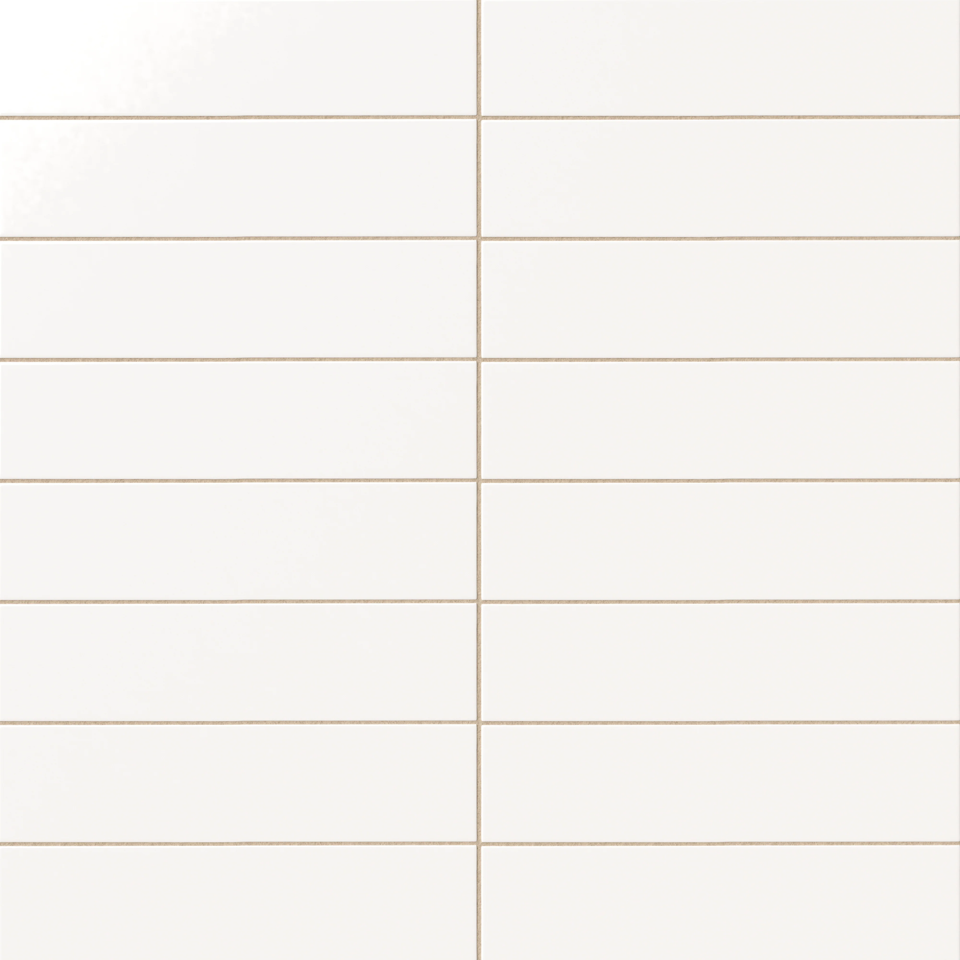 Mika 2.5 x 10 Glossy Ceramic Tile in Chalk