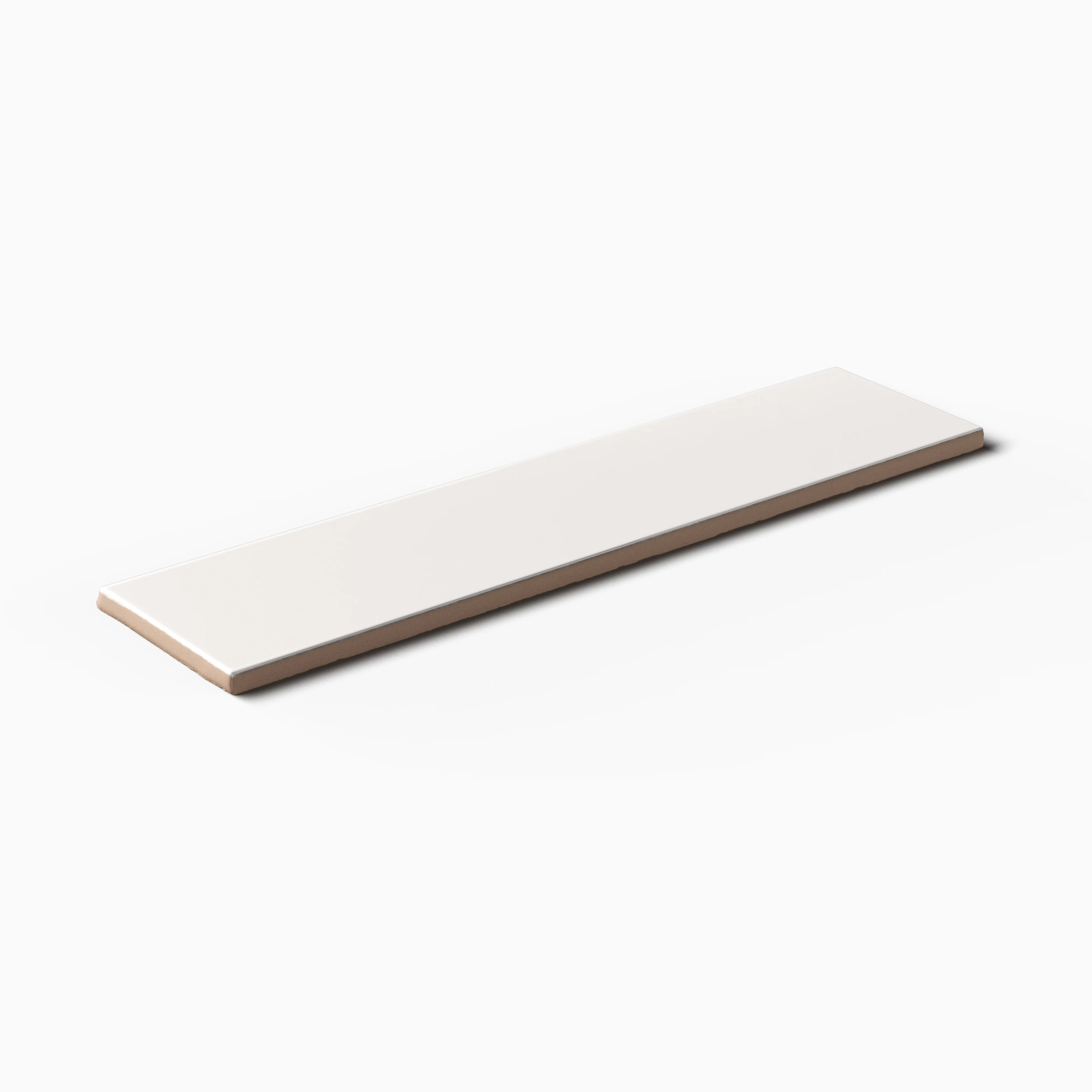 Mika 2.5 x 10 Glossy Ceramic Tile in Chalk - Image 3