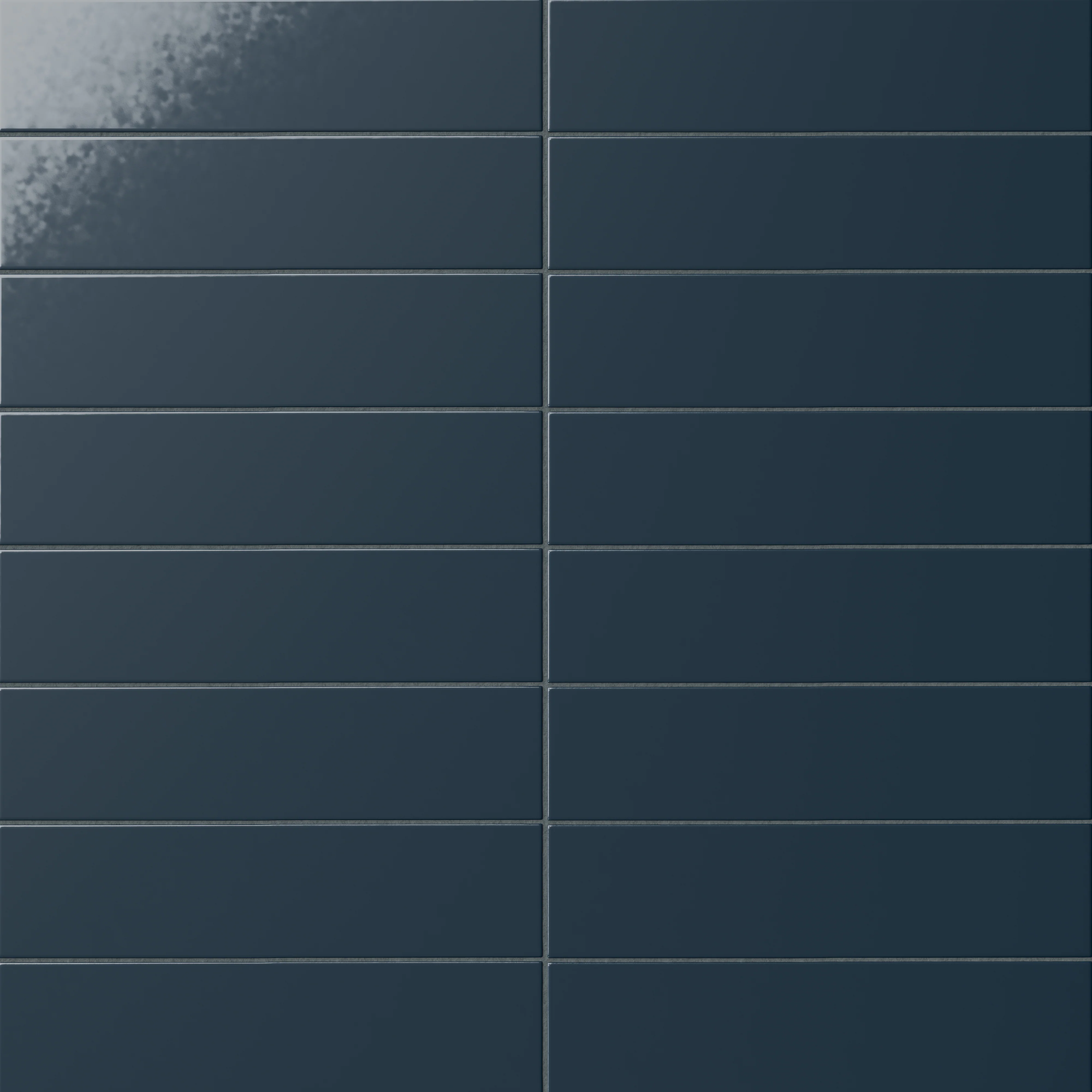 Mika 2.5 x 10 Glossy Ceramic Tile in Midnight