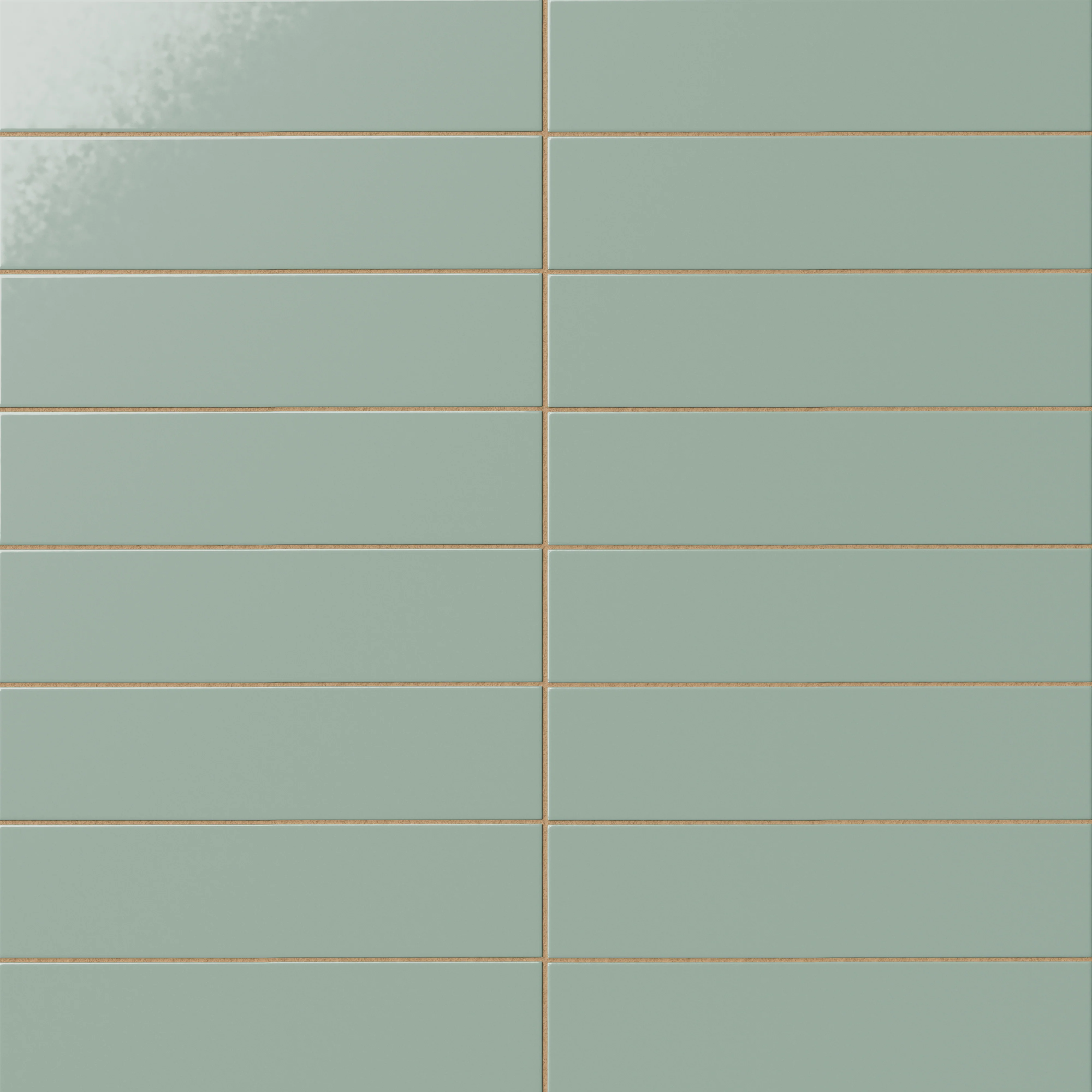 Mika 2.5 x 10 Glossy Ceramic Tile in Sage