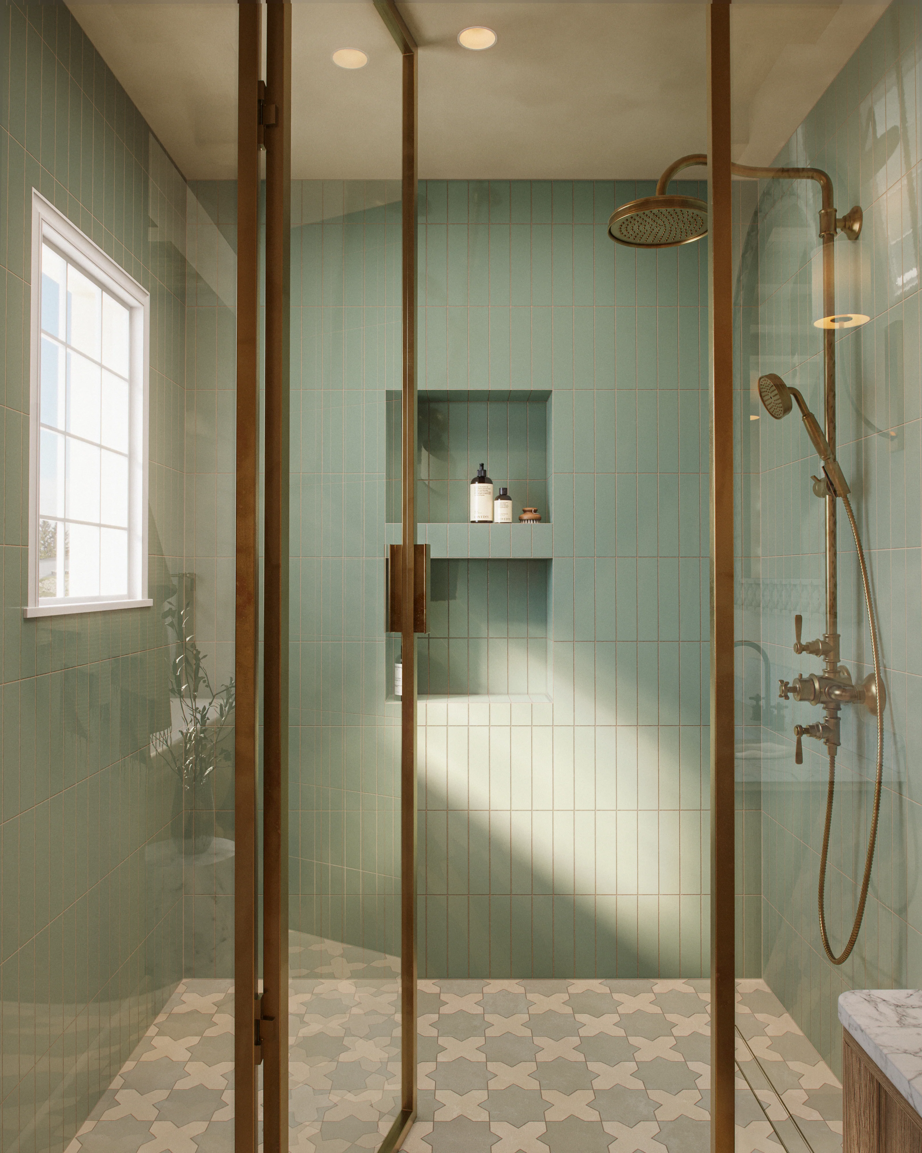 Mika 2.5 x 10 Glossy Ceramic Tile in Sage - Image 2