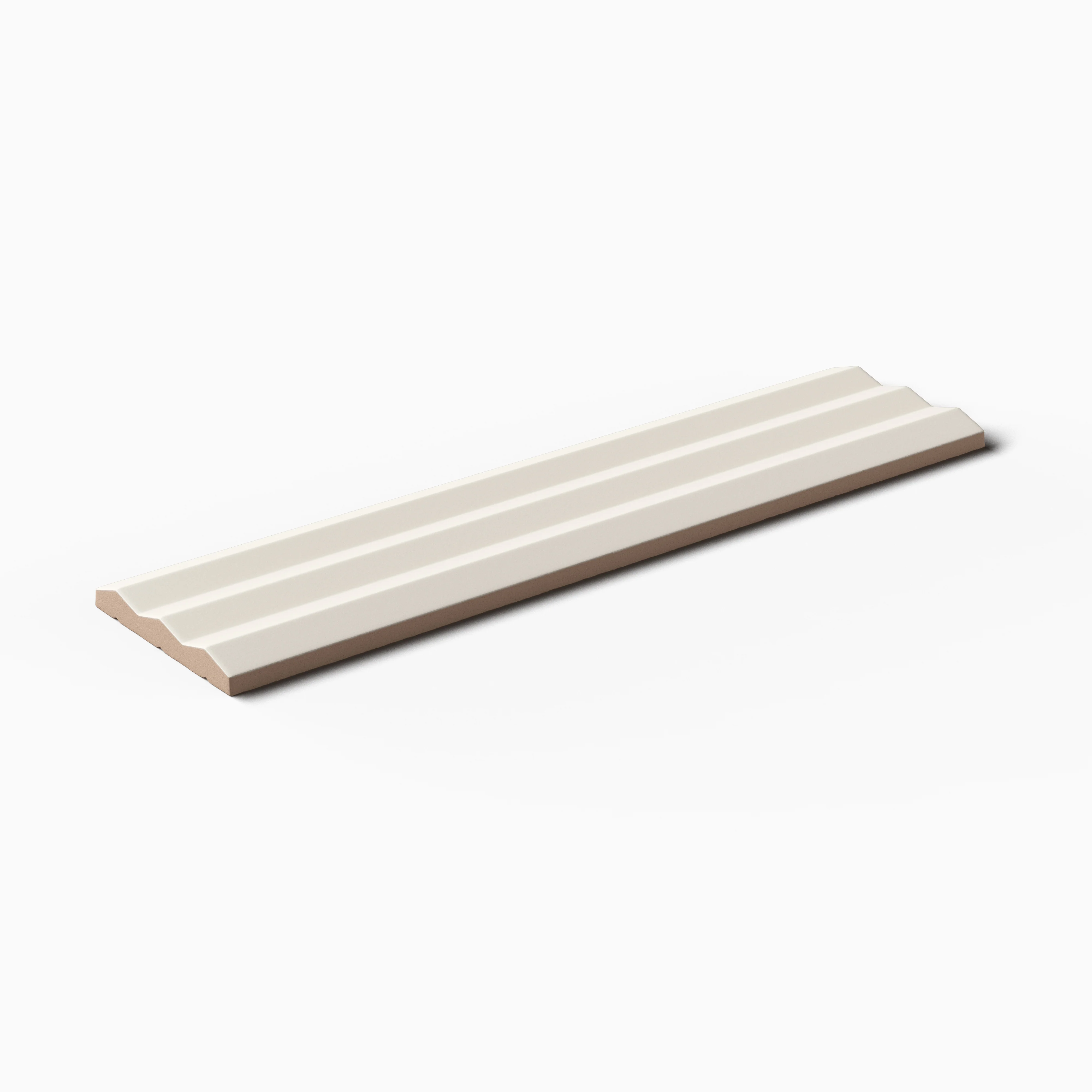 Mika 2.5 x 10 Matte Ceramic Beveled Tile in Chalk - Image 3