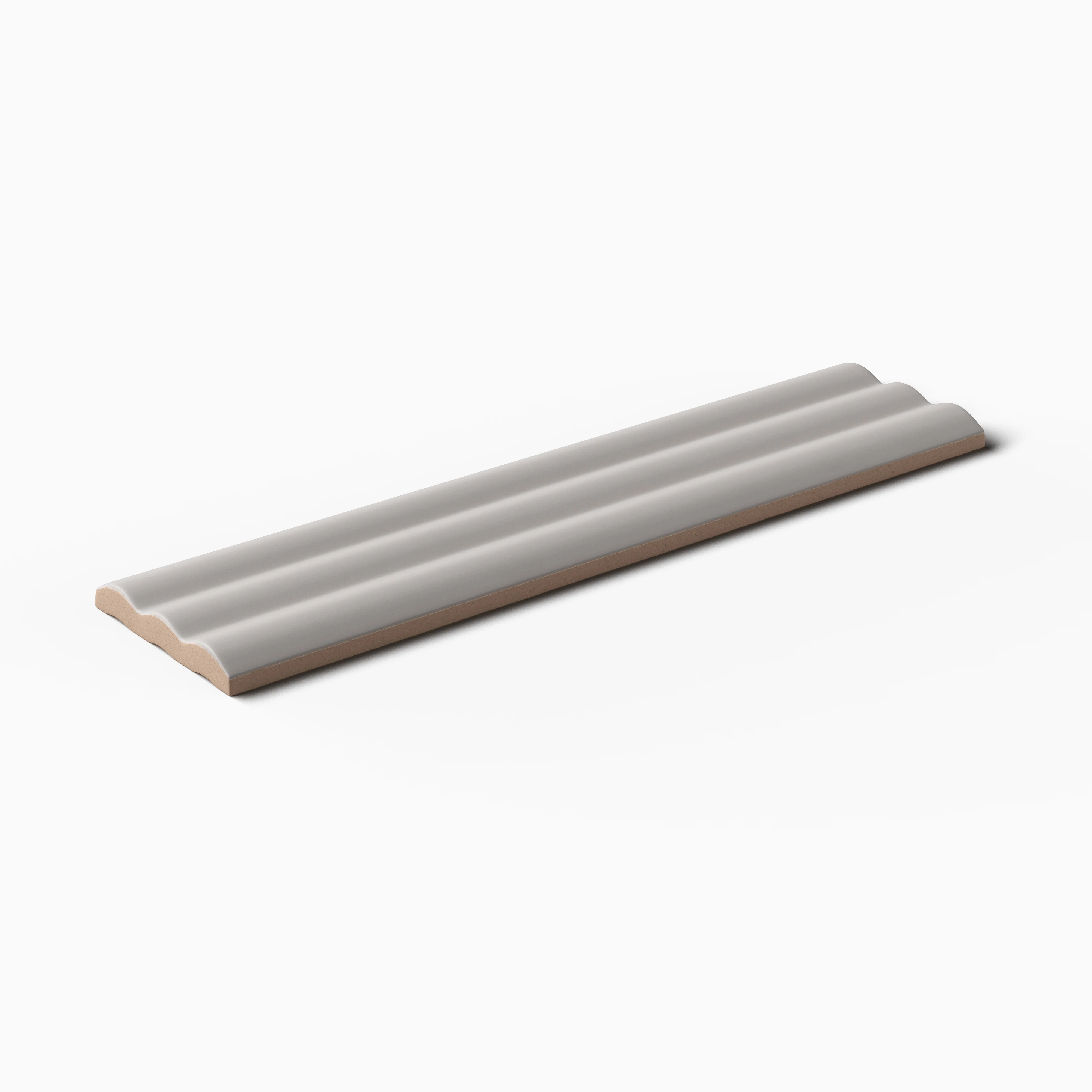Mika 2.5 x 10 Matte Ceramic Reeded Tile in Ash - Image 3