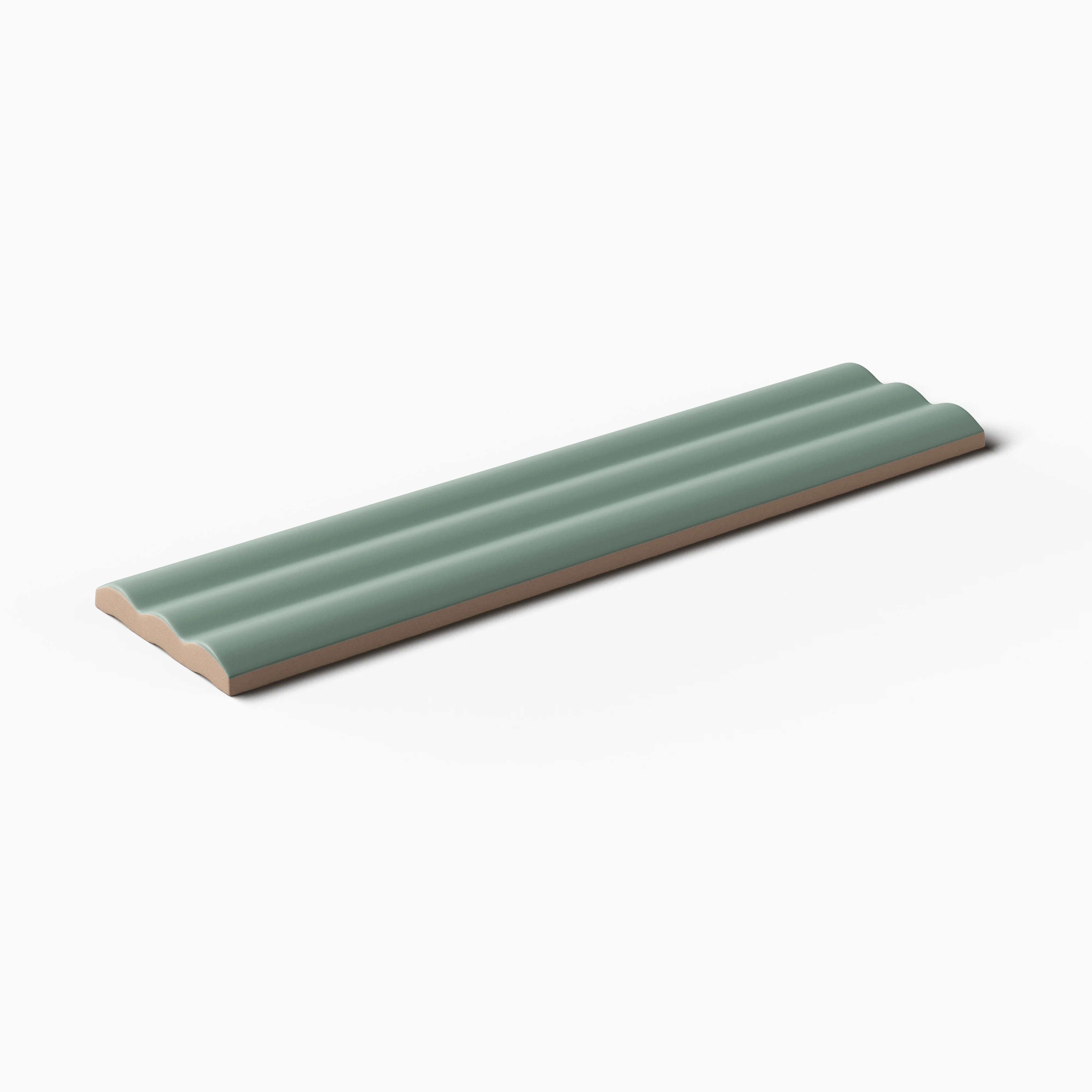 Mika 2.5 x 10 Matte Ceramic Reeded Tile in Sage - Image 3