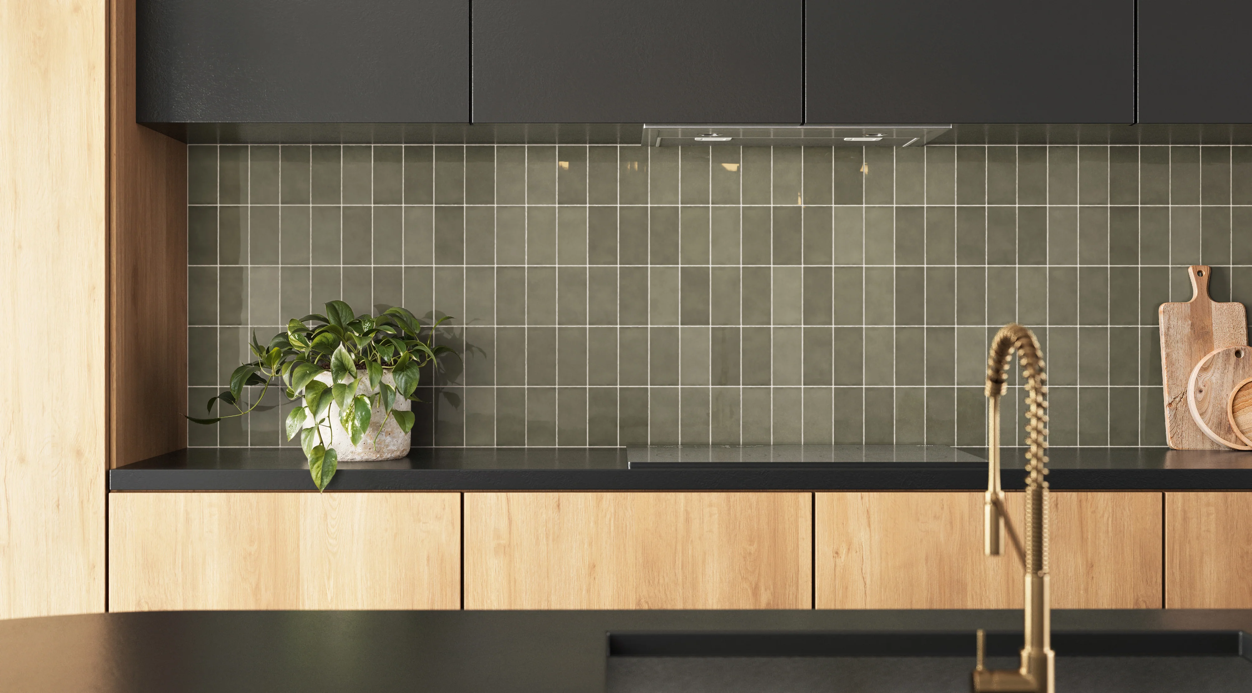 Mikayla 2.5 x 5 Glossy Ceramic Tile in Olive - Image 14