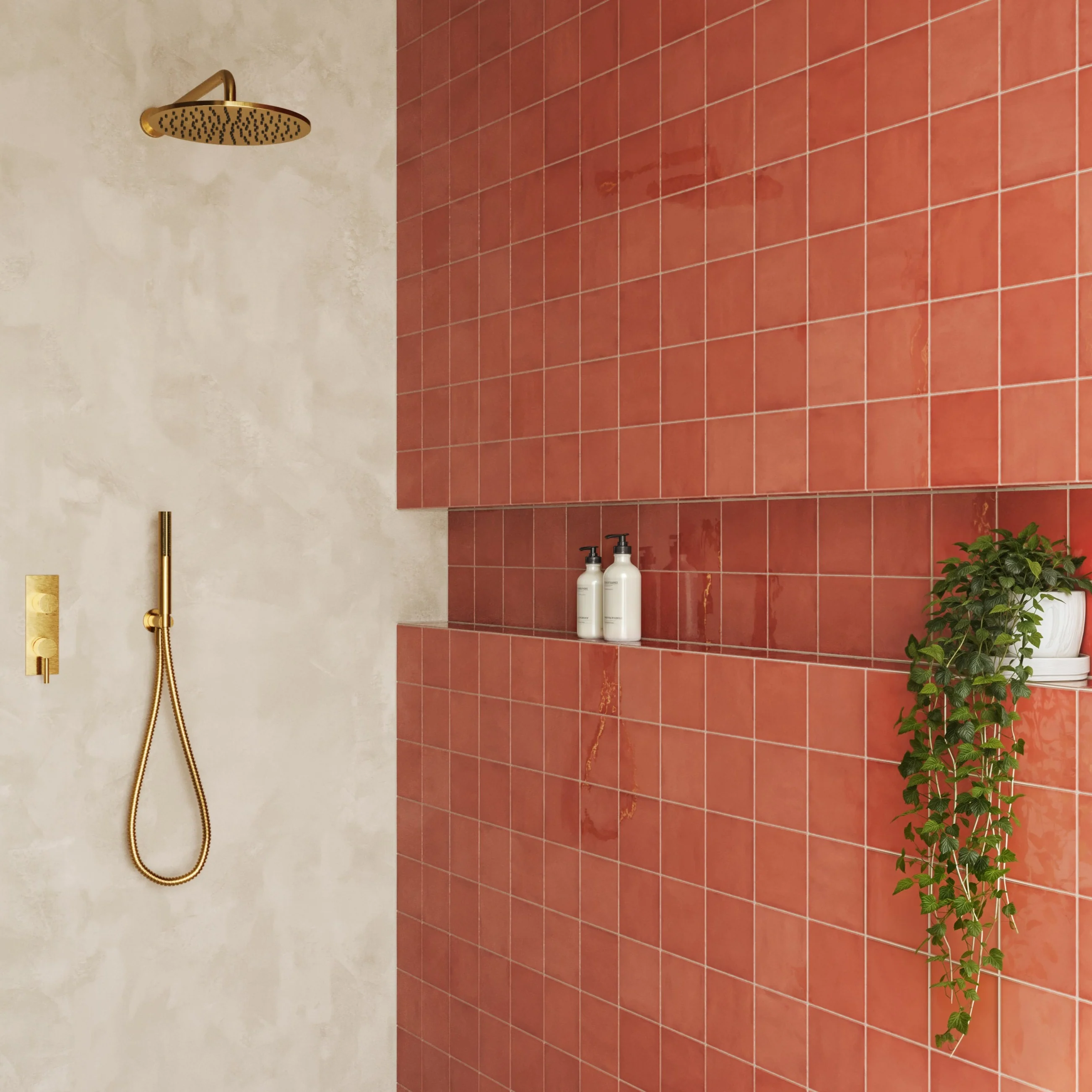 Mikayla 5 x 5 Glossy Ceramic Tile in Coral - Image 10