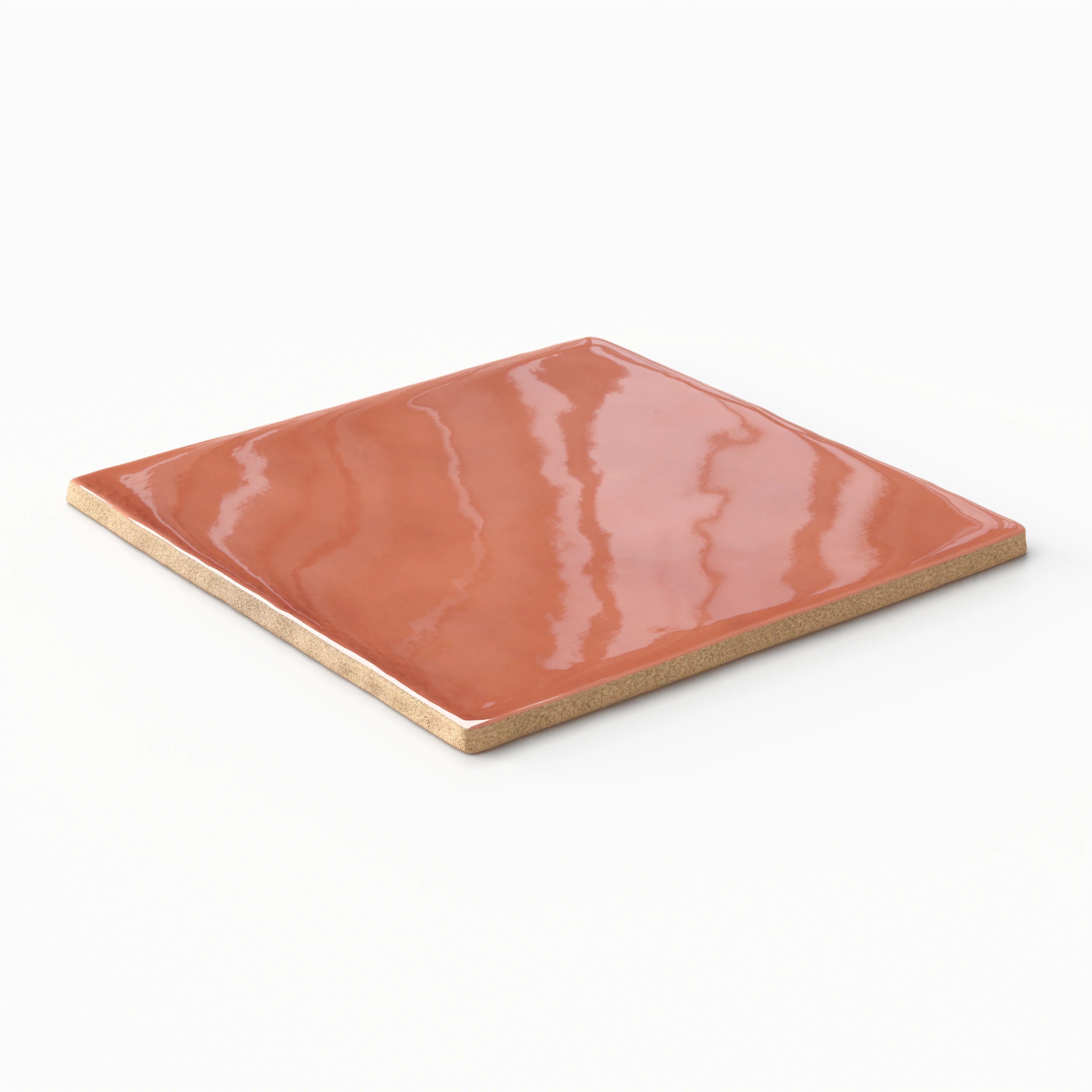 Mikayla 5 x 5 Glossy Ceramic Tile in Coral - Image 4