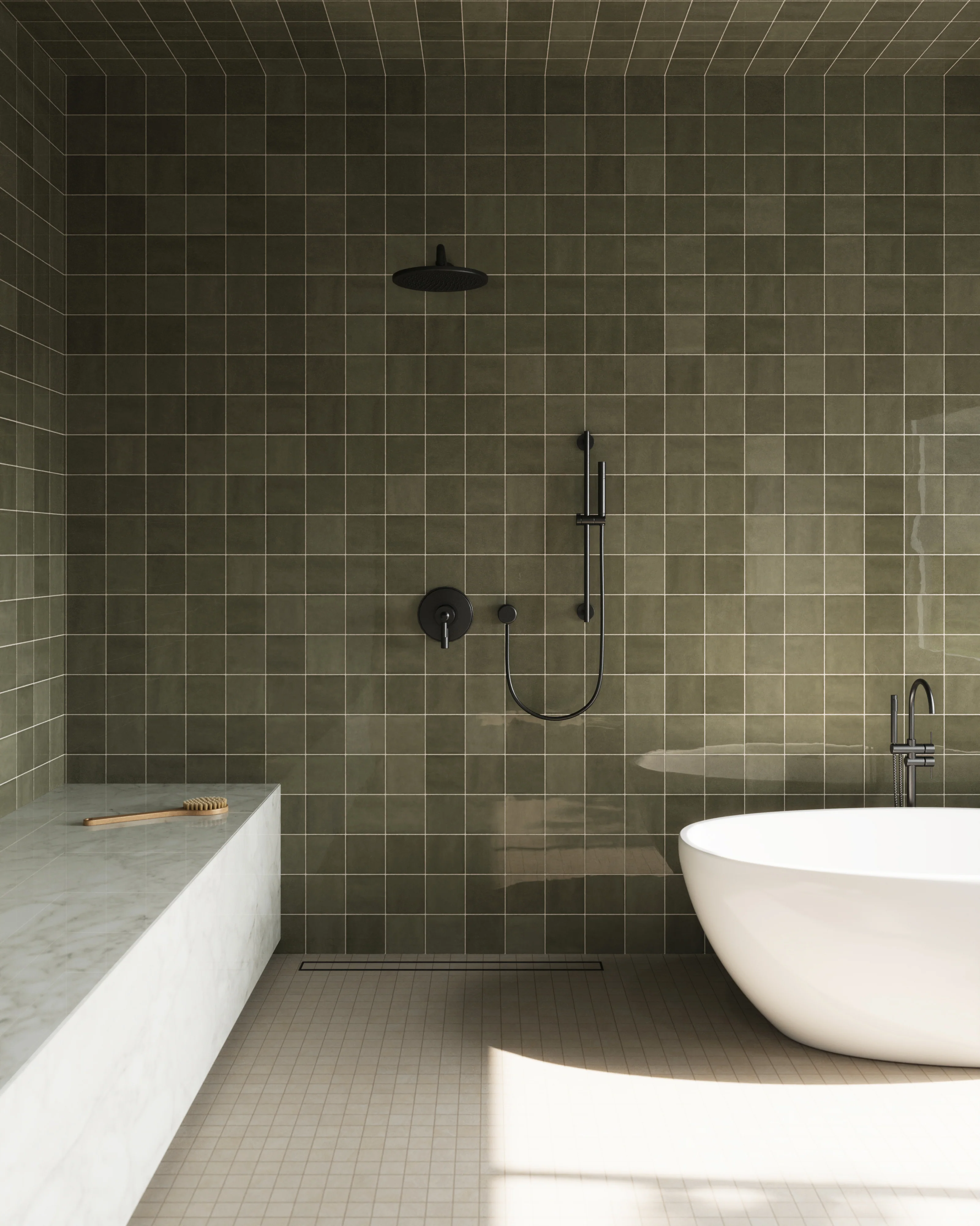Mikayla 5 x 5 Glossy Ceramic Tile in Olive - Image 14