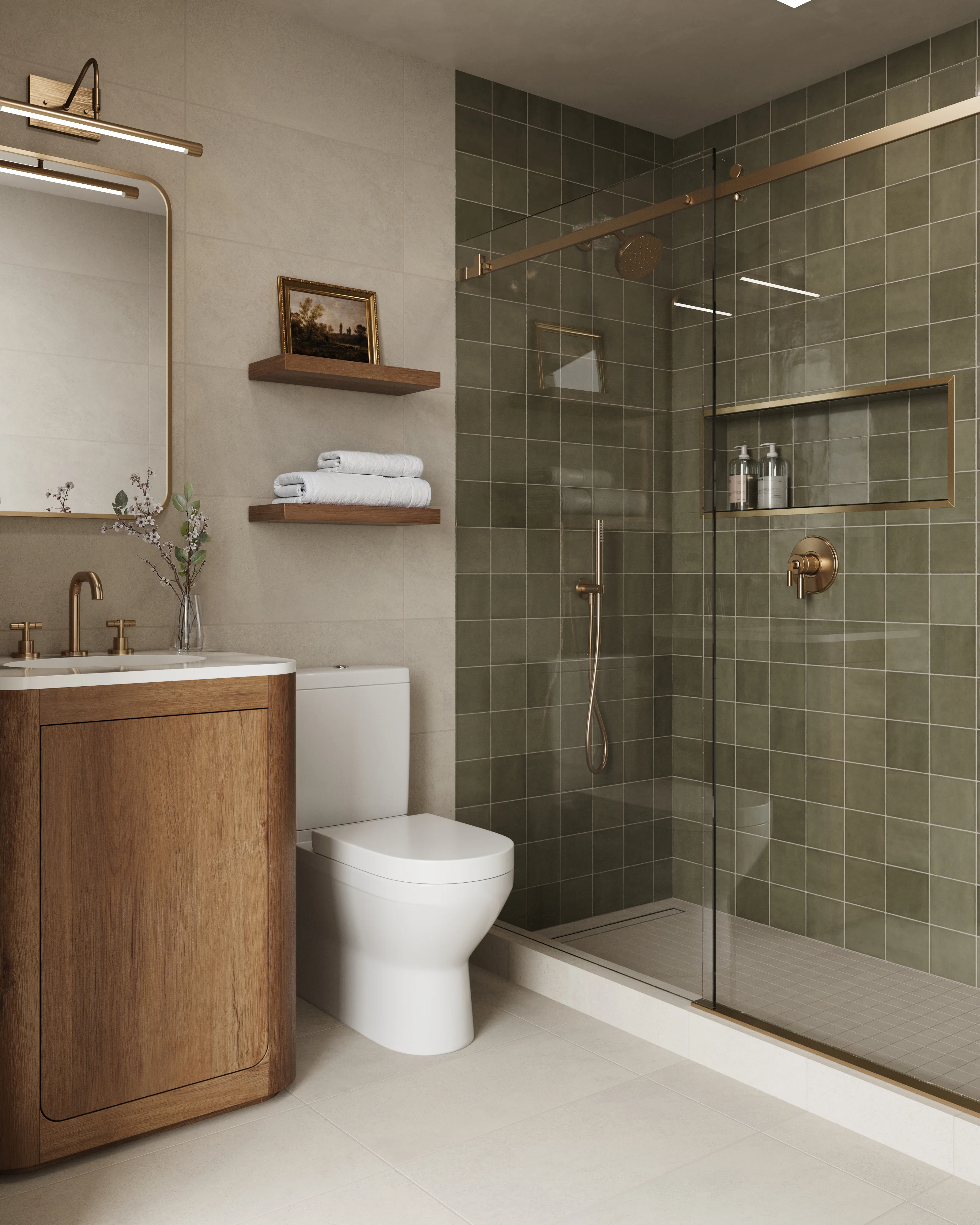 Mikayla 5 x 5 Glossy Ceramic Tile in Olive - Image 9