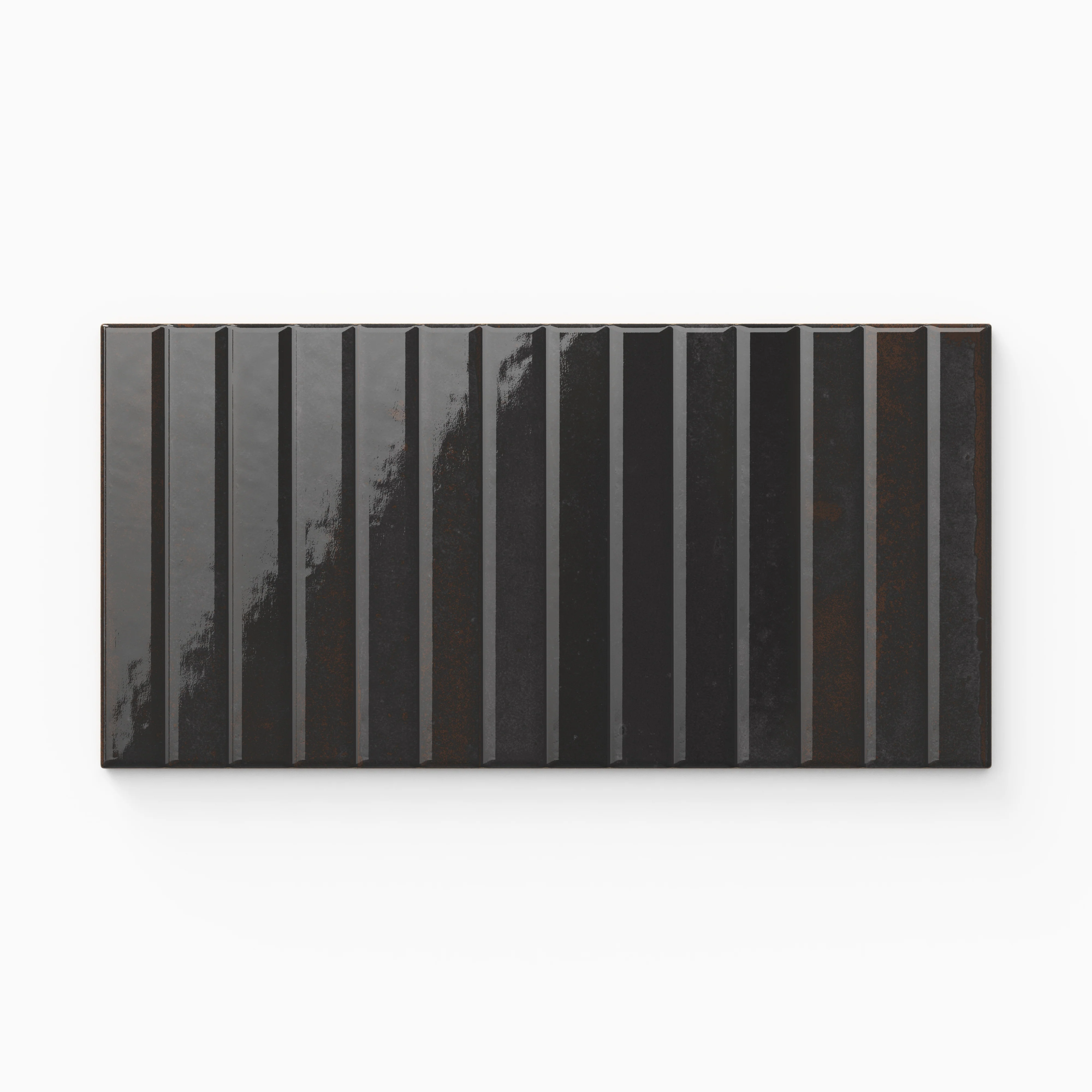 Miley 4.5 x 9 Glossy Porcelain Tile in Noche - Image 2