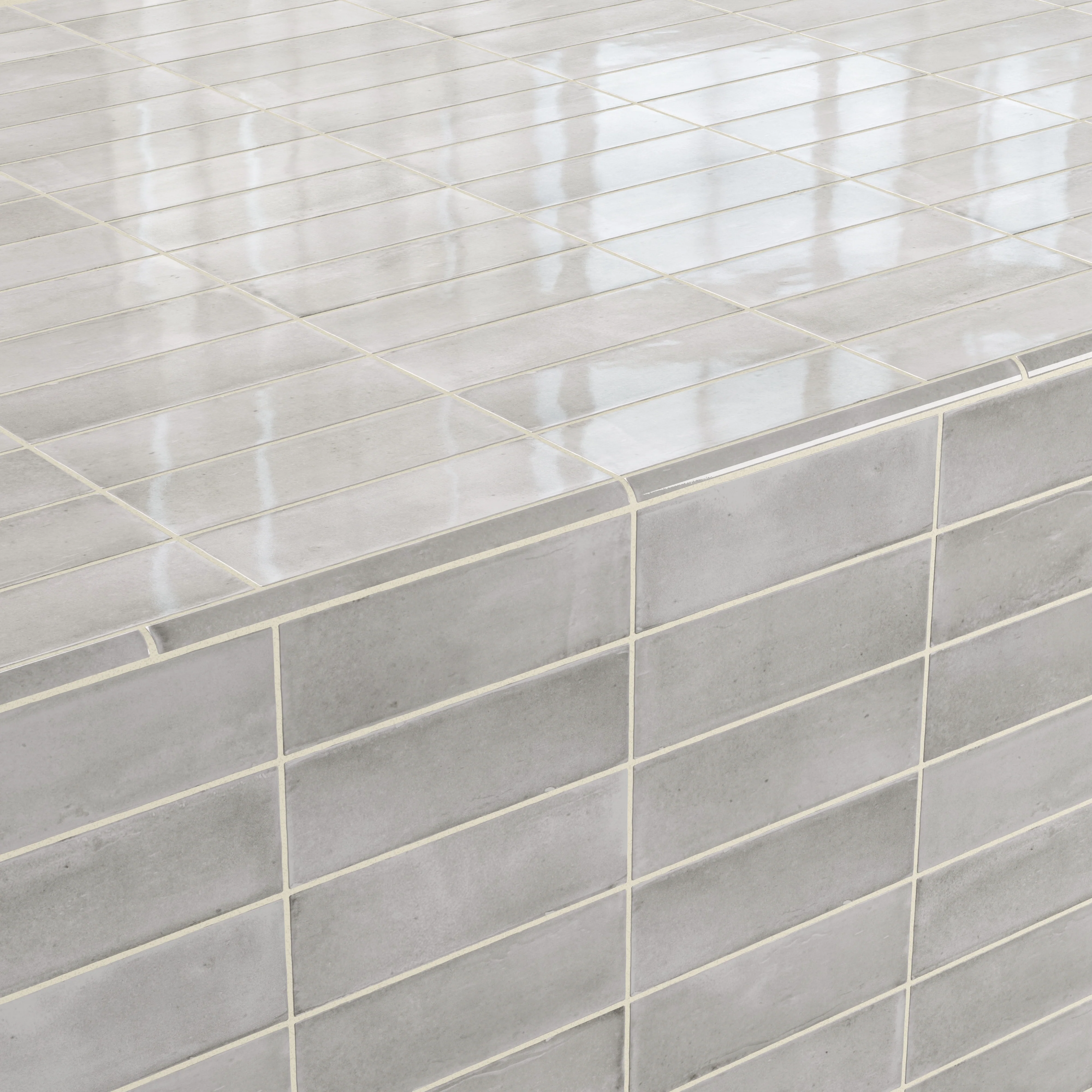 Natasha 0.5 x 8 Jolly Glossy Ceramic Tile Trim in Amber Grey - Image 4