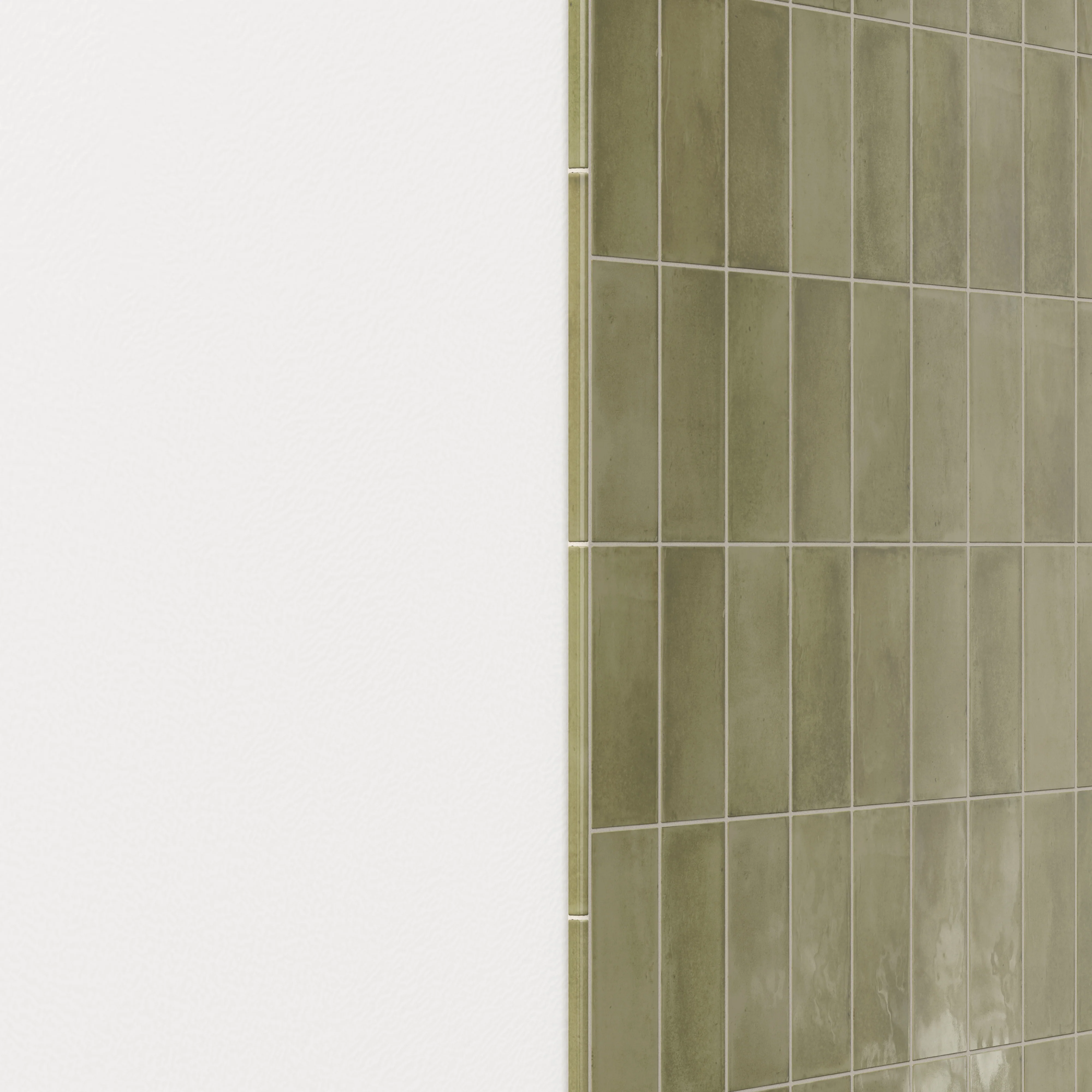 Natasha 0.5 x 8 Jolly Glossy Ceramic Tile Trim in Army - Image 4
