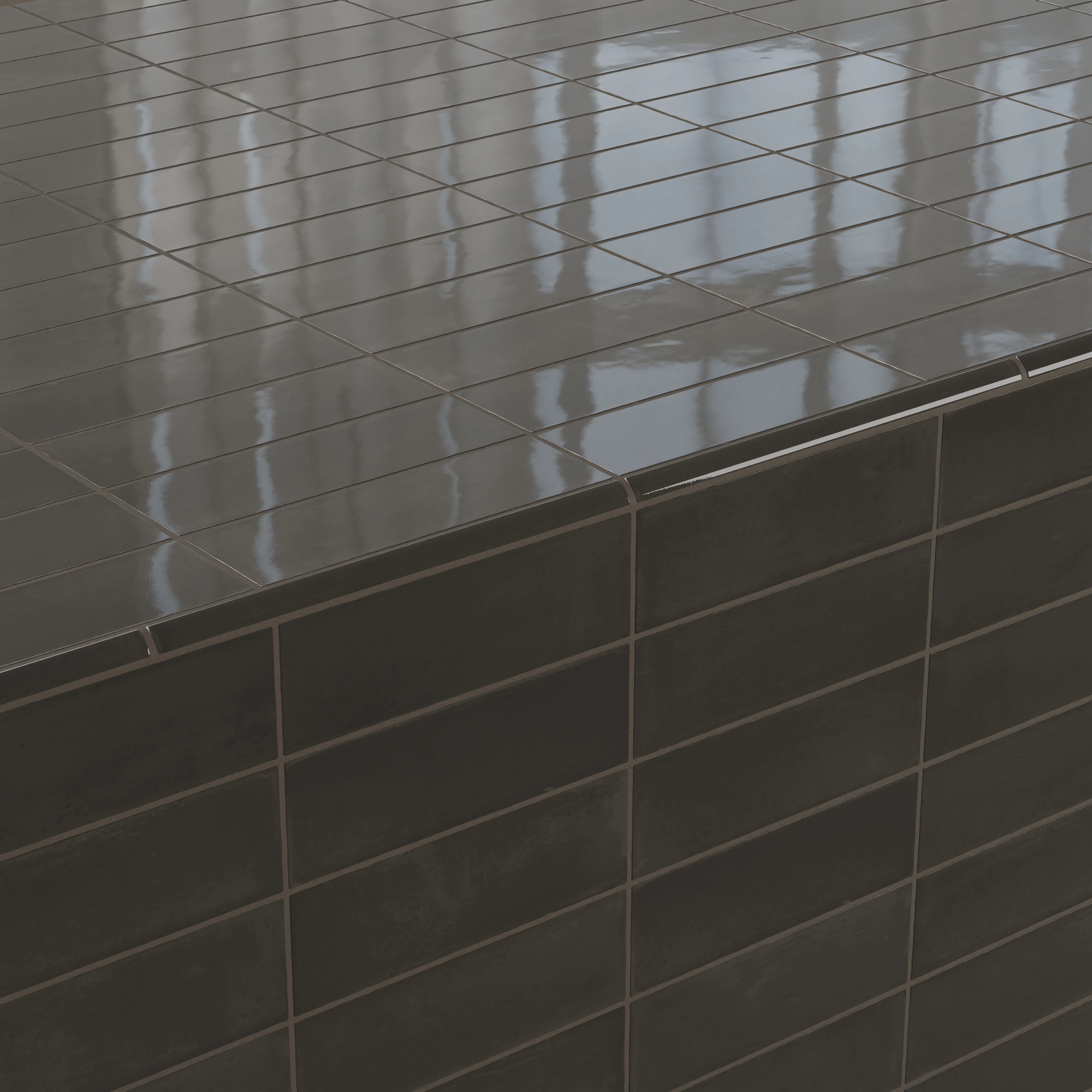 Natasha 0.5 x 8 Jolly Matte Ceramic Tile Trim in Coal - Image 4