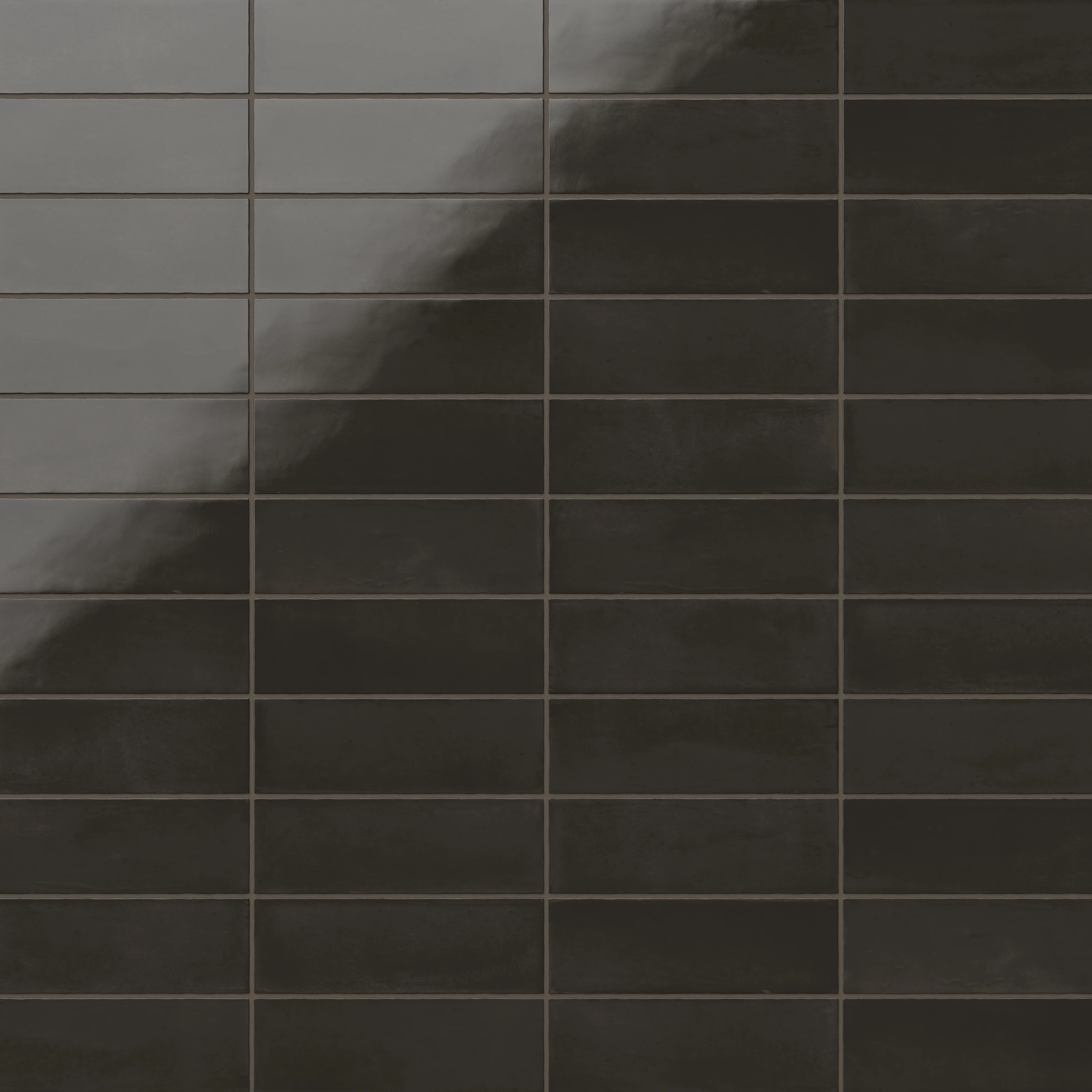 Natasha 2 x 6 Glossy Porcelain Tile in Coal