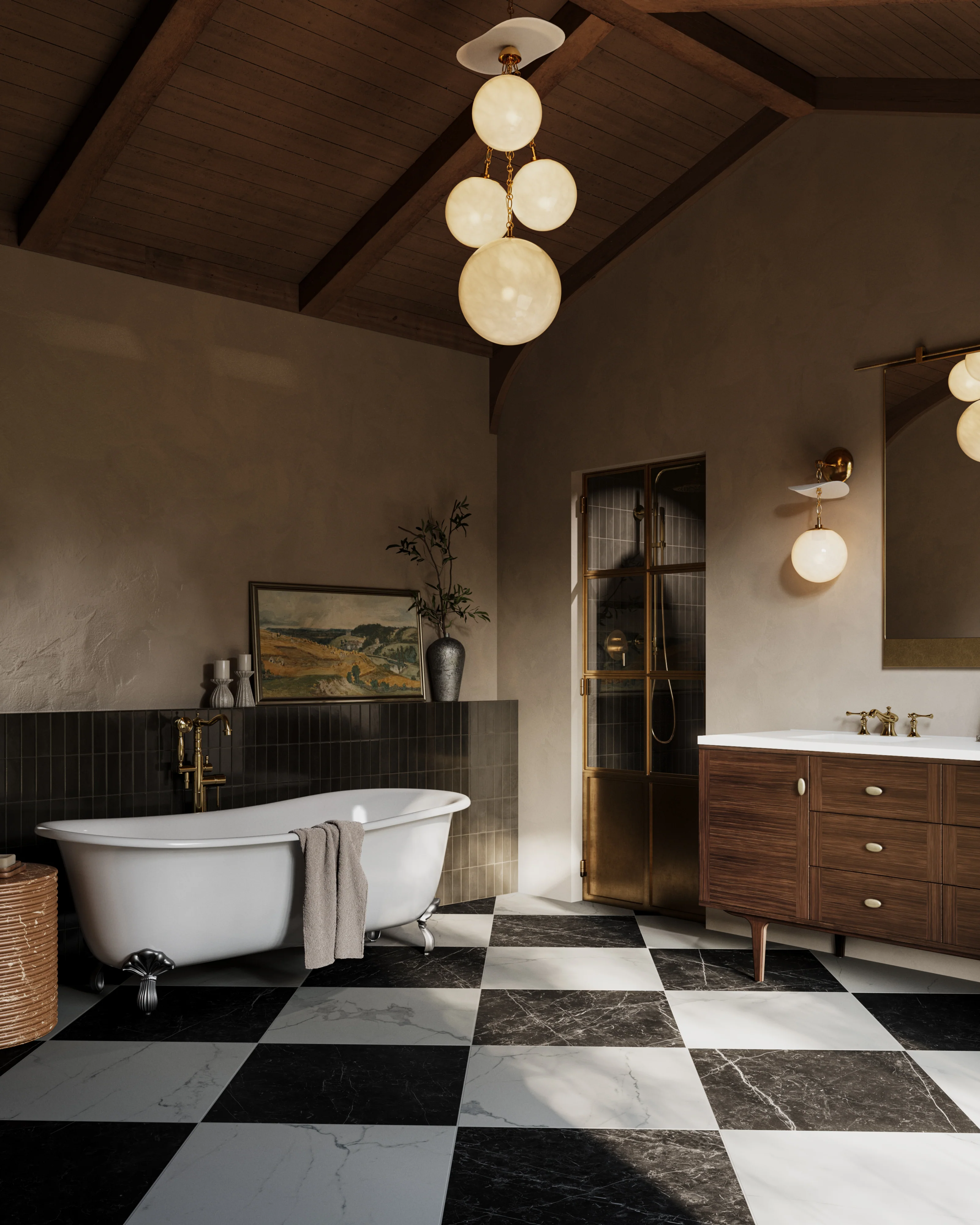 Natasha 2 x 6 Glossy Porcelain Tile in Coal - Image 13