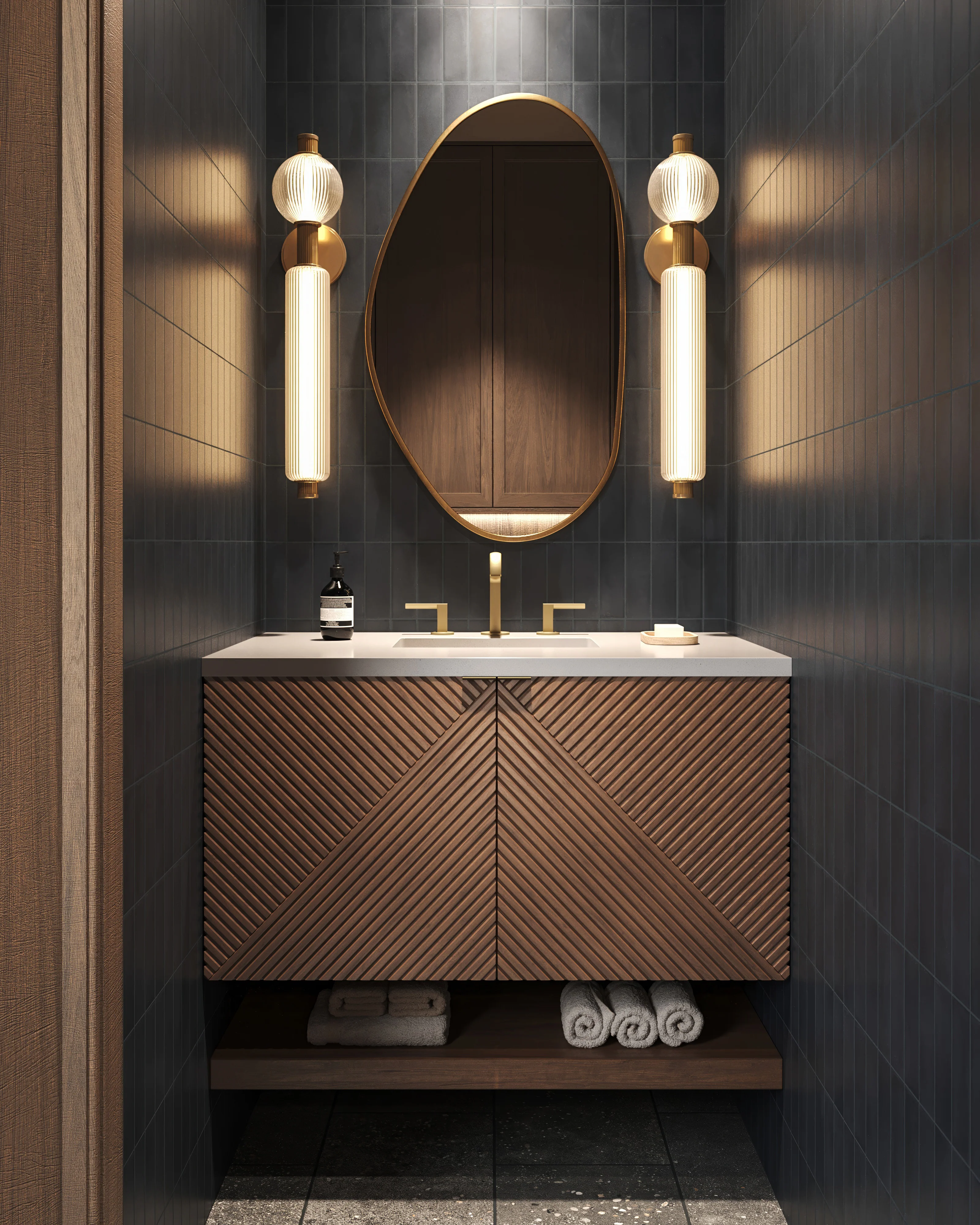 Natasha 2 x 6 Glossy Porcelain Tile in Denim - Image 2