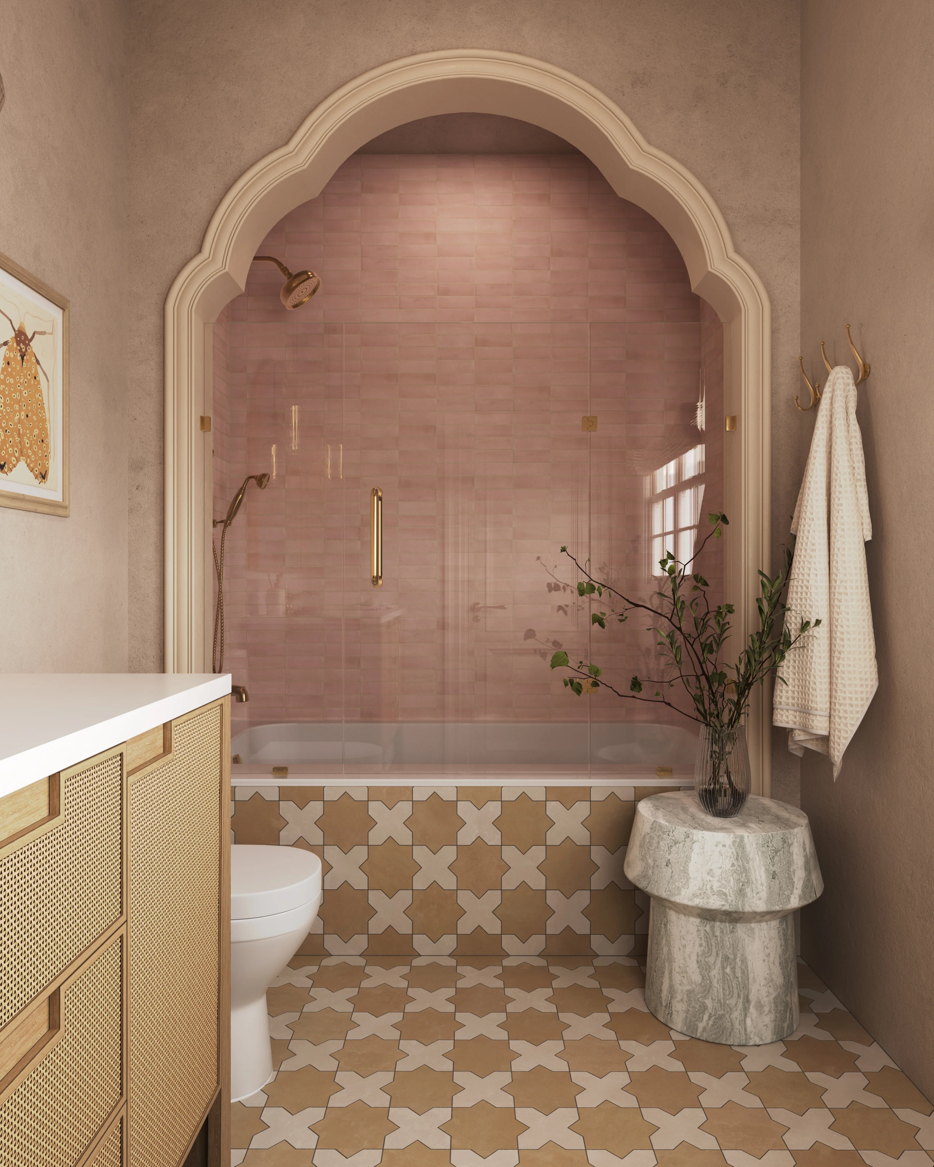 Natasha 2 x 6 Matte Porcelain Tile in Blush - Image 12