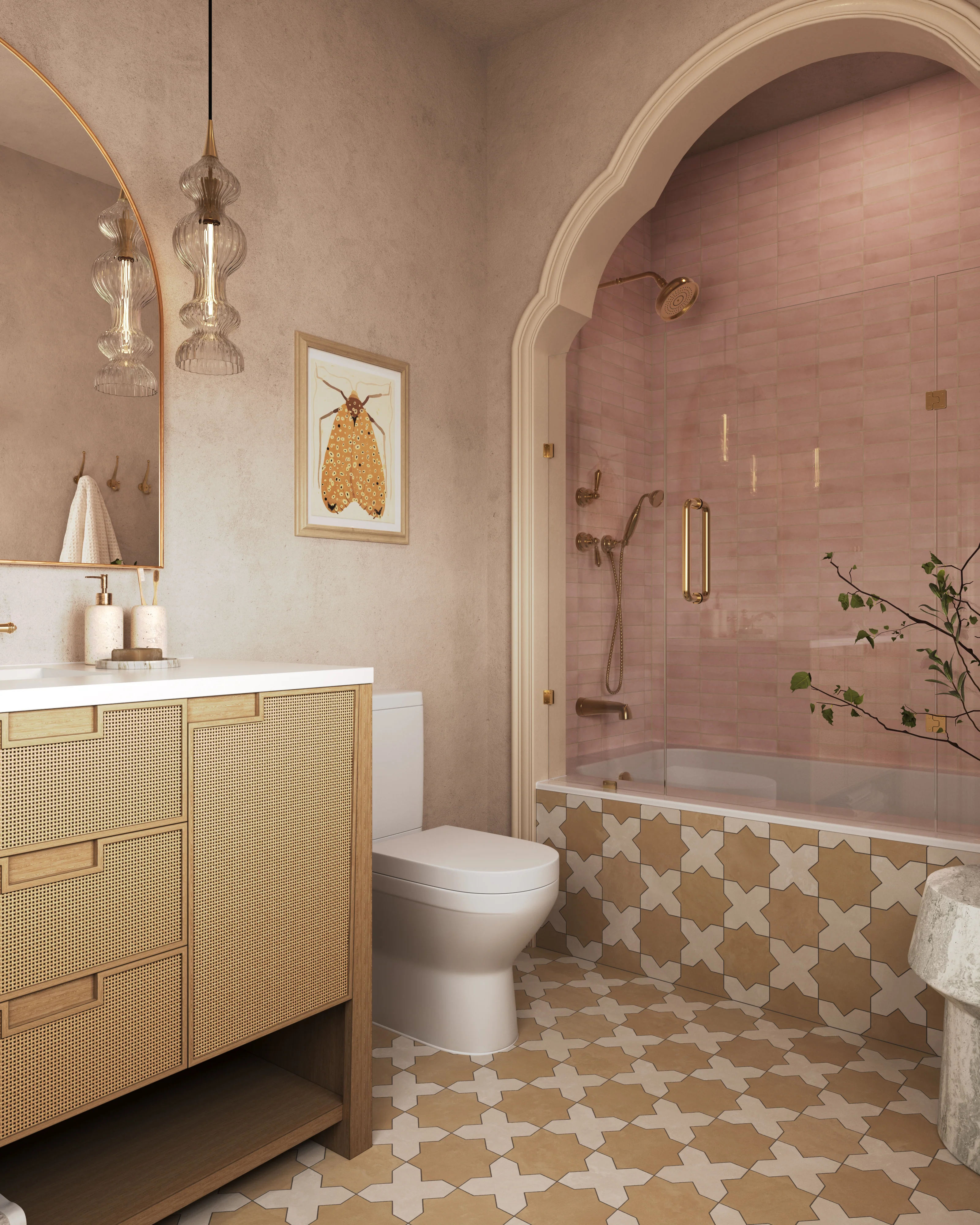 Natasha 2 x 6 Matte Porcelain Tile in Blush - Image 13