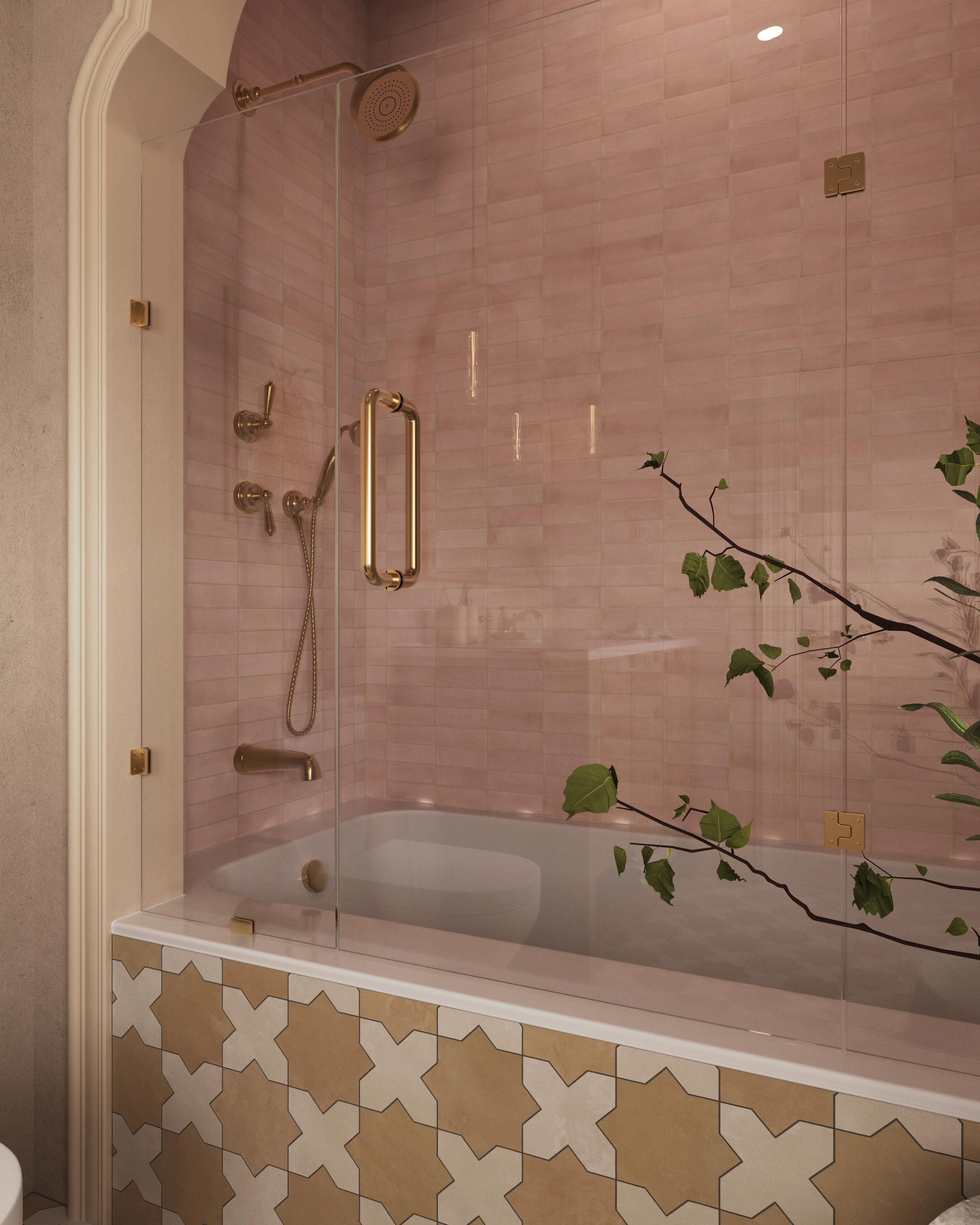 Natasha 2 x 6 Matte Porcelain Tile in Blush - Image 14