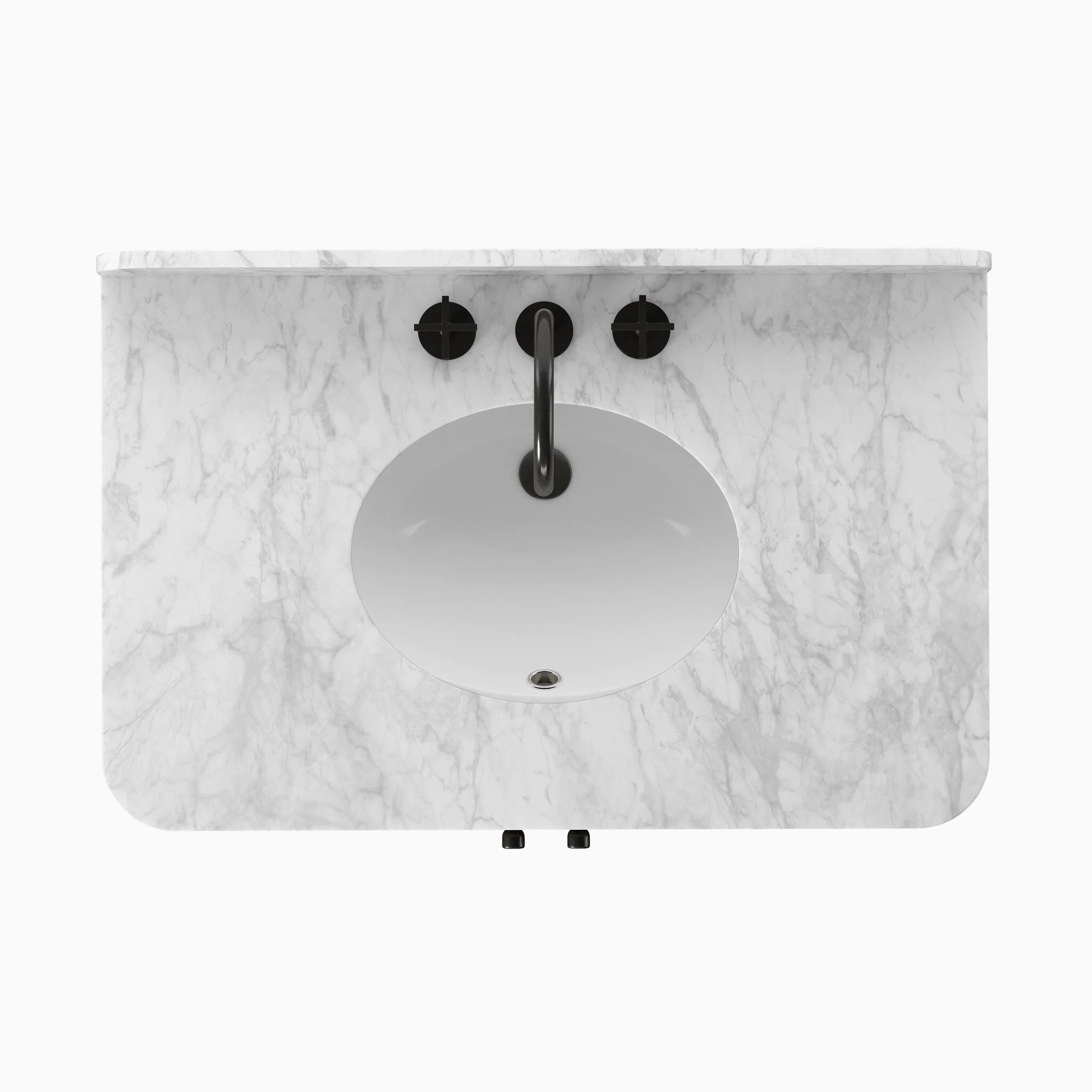 Nina 36" Single Vanity in Satin Espresso Oak Veneer with Carrara Marble Top - Image 9