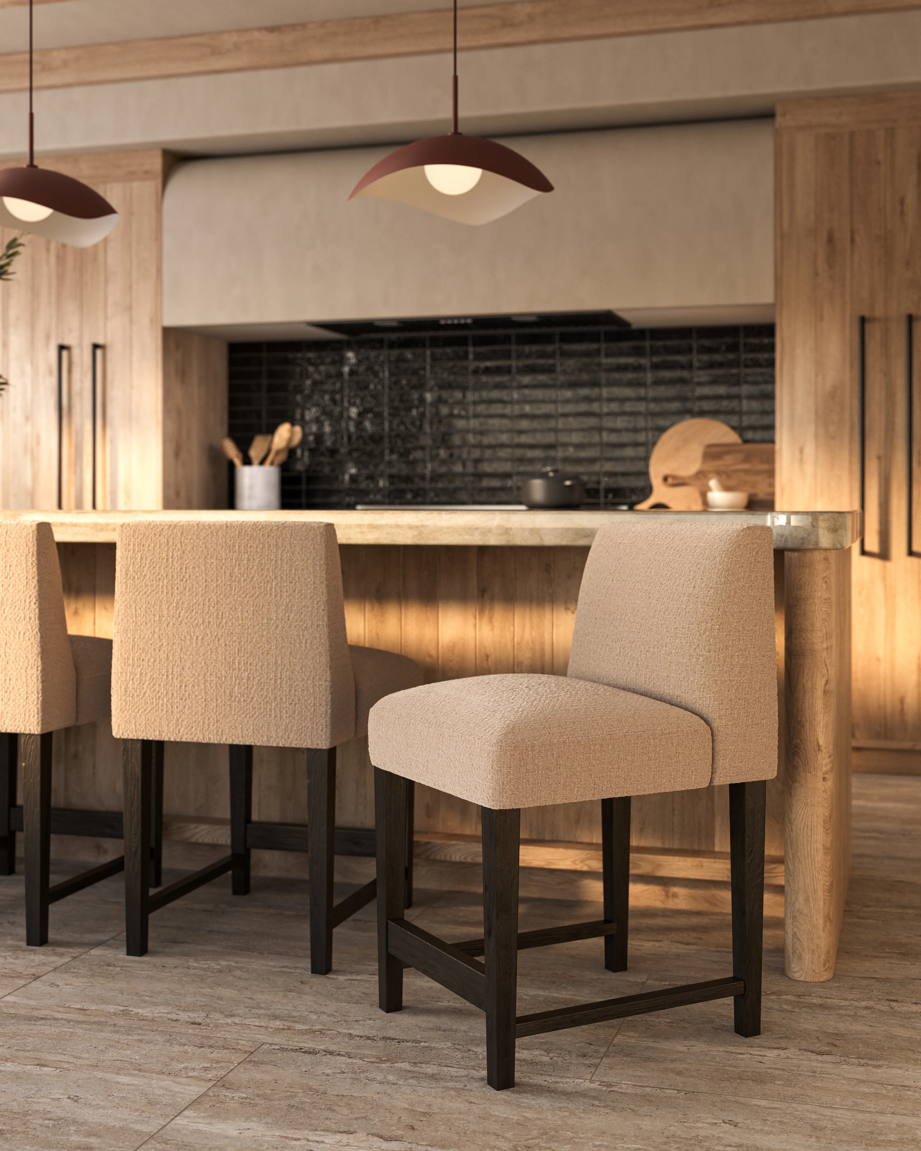 Oliver Counter Stool in Mocha/Bone - Image 2