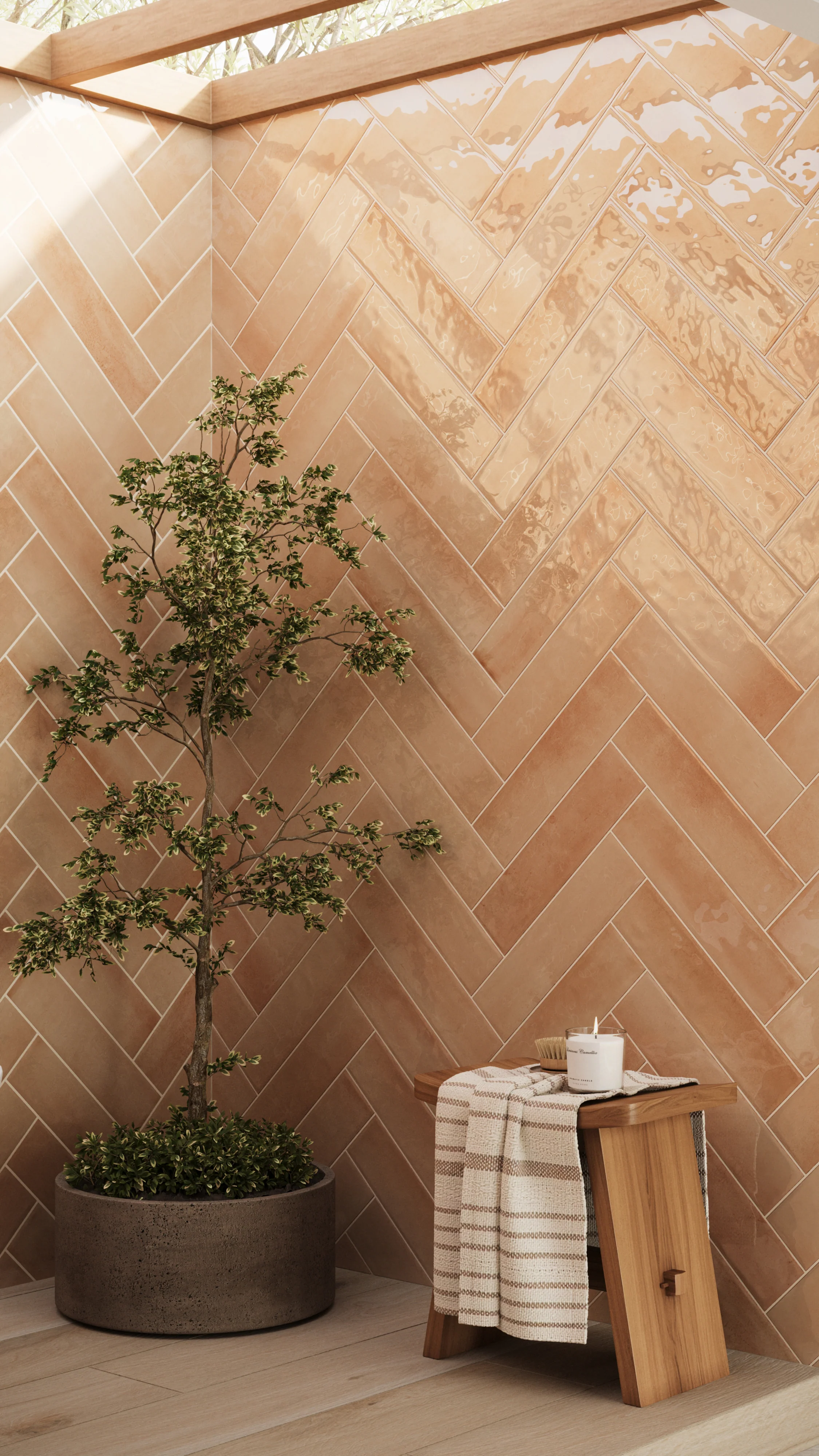 Olivia 4 x 16 Glossy Ceramic Tile in Cotto - Image 15