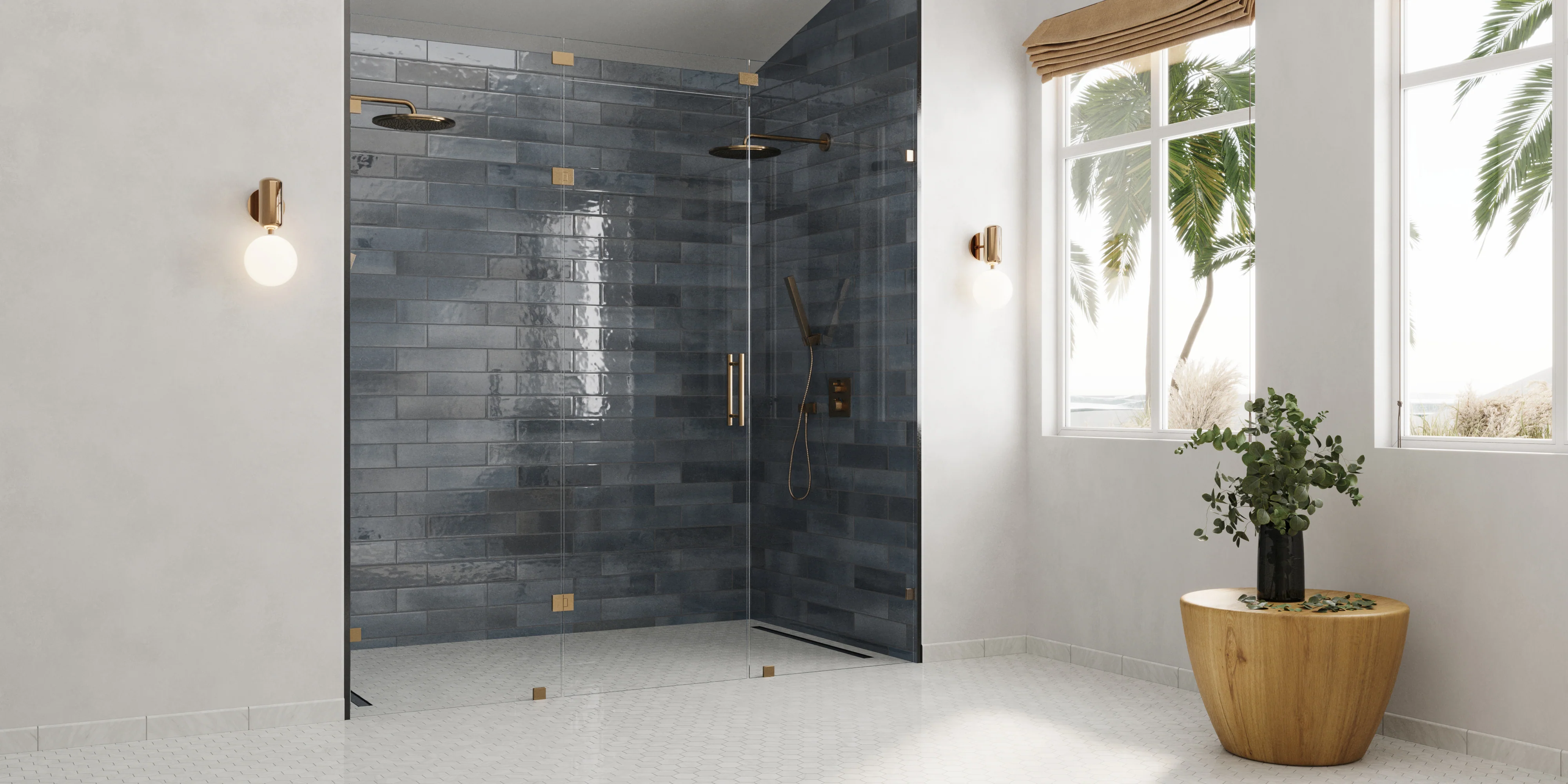 Olivia 4 x 16 Glossy Ceramic Tile in Dusty Blue - Image 14