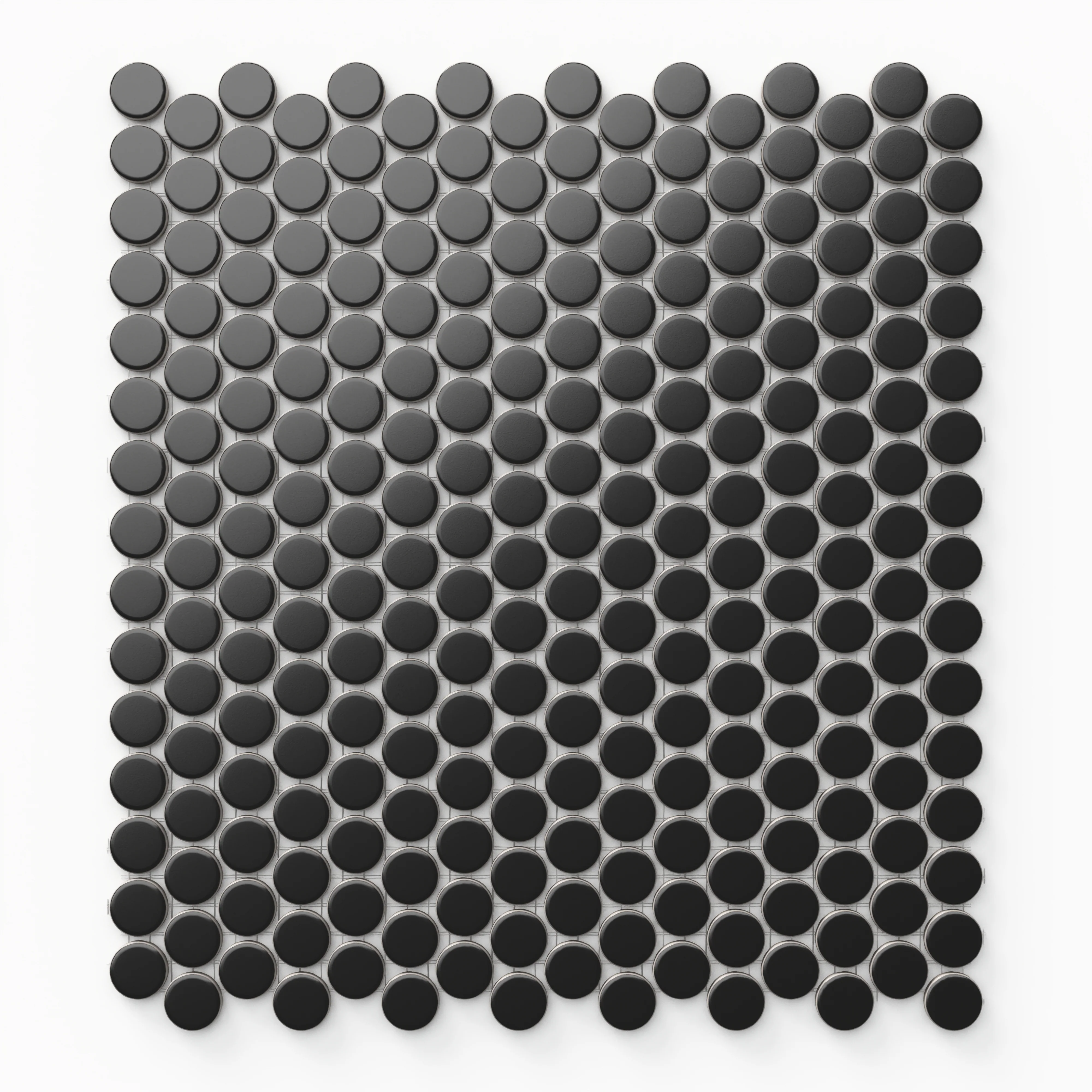 Ollie 12 x 12 Matte Porcelain Penny Round Mosaic Tile in Black