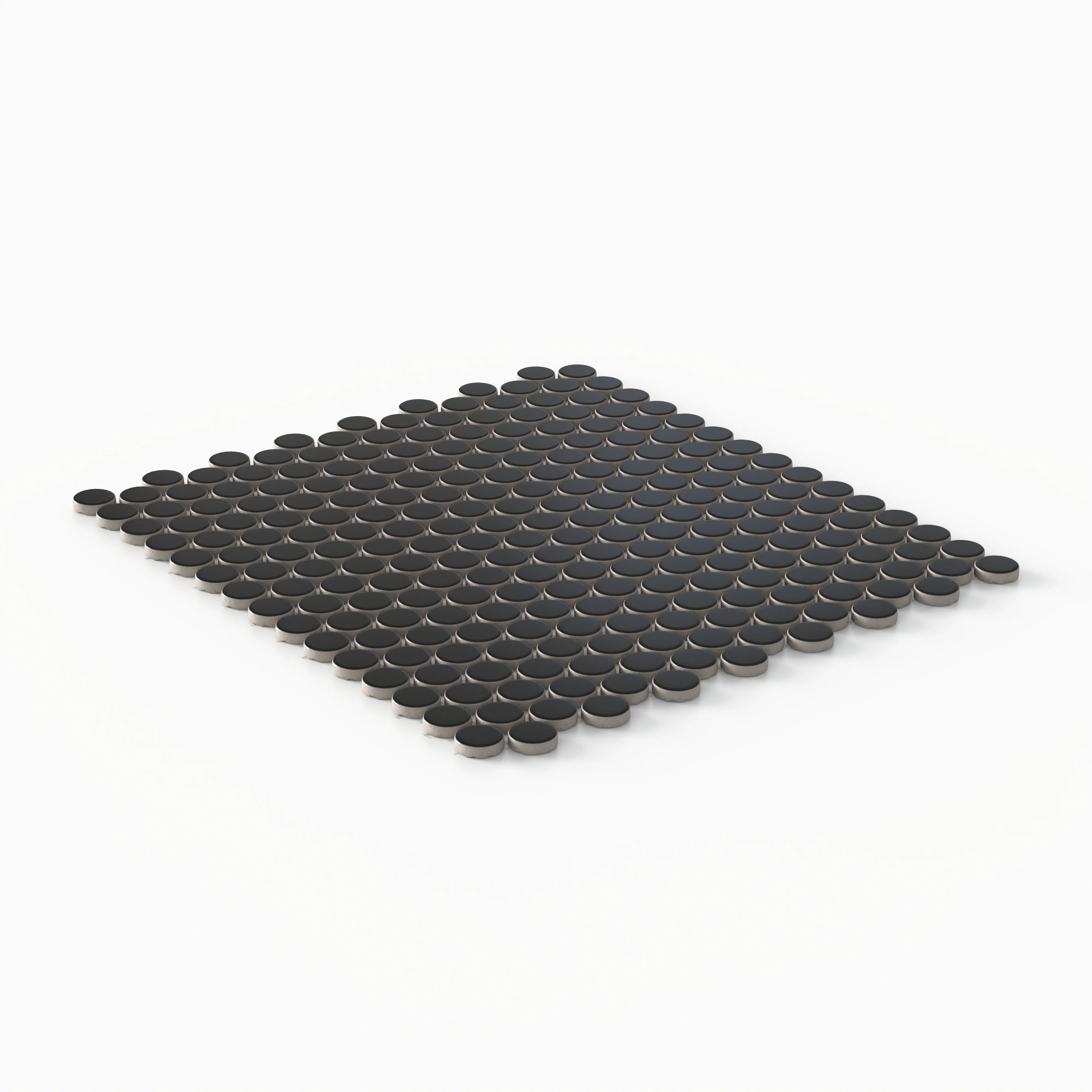 Ollie 12 x 12 Matte Porcelain Penny Round Mosaic Tile in Black - Image 2