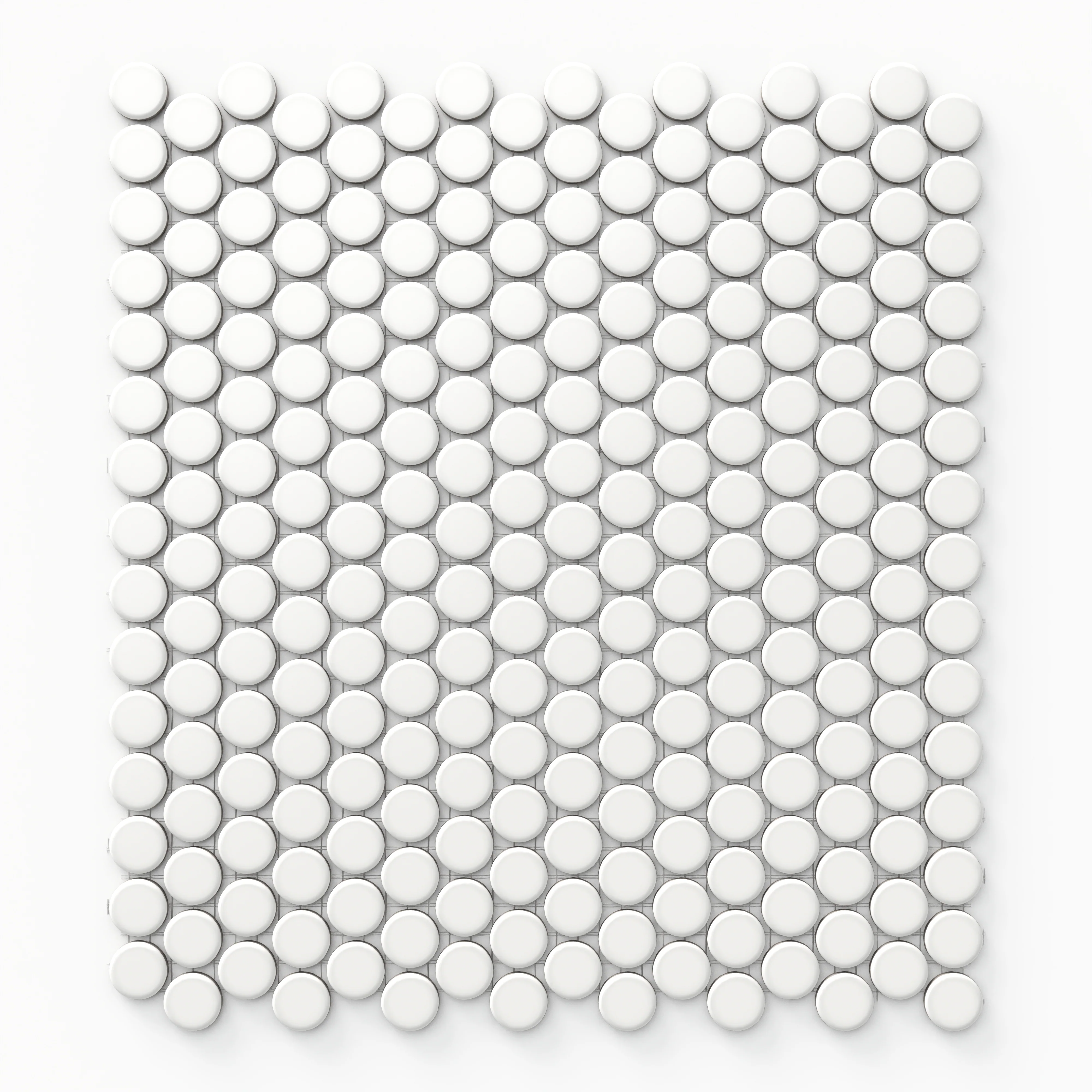 Ollie 12 x 12 Matte Porcelain Penny Round Mosaic Tile in White