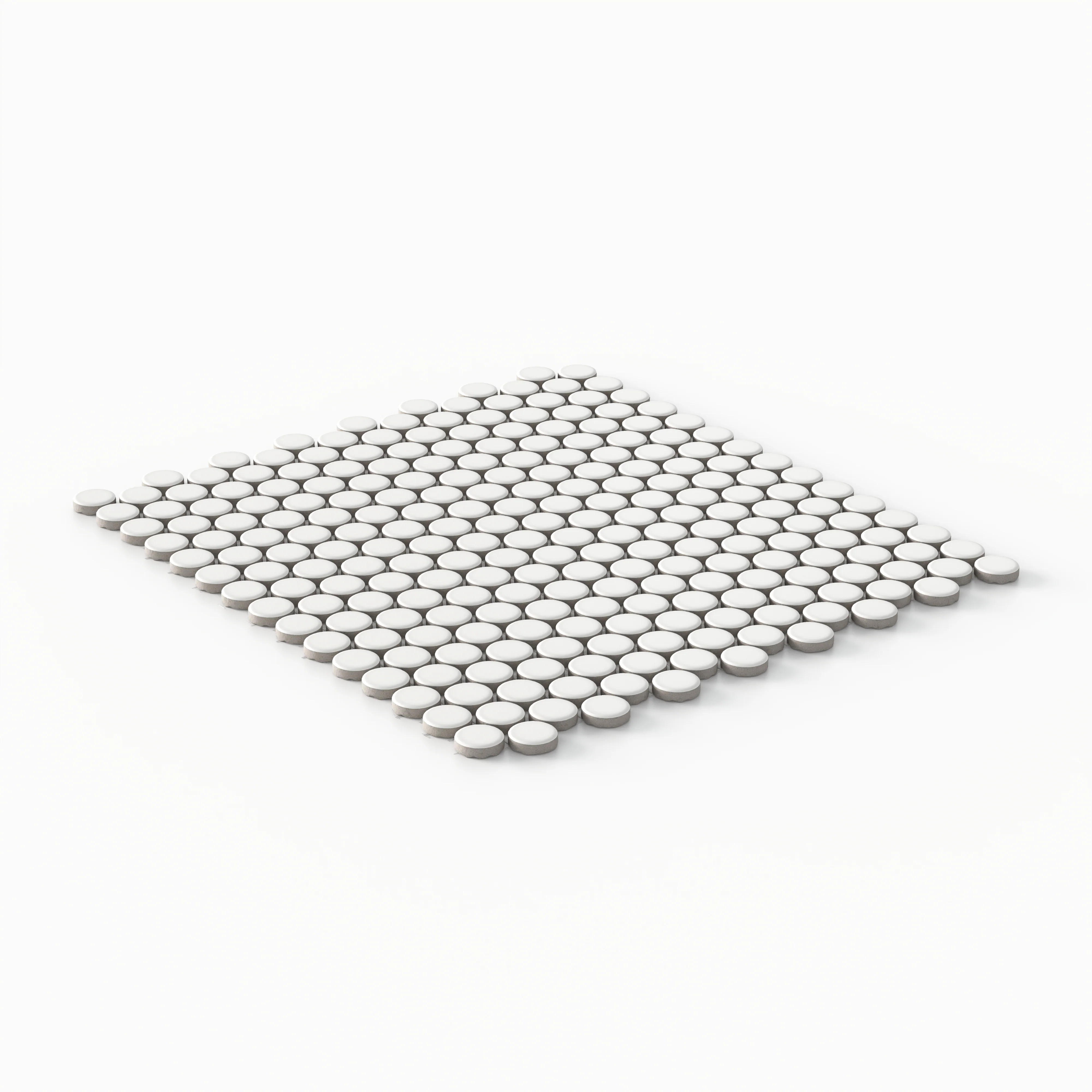 Ollie 12 x 12 Matte Porcelain Penny Round Mosaic Tile in White - Image 3