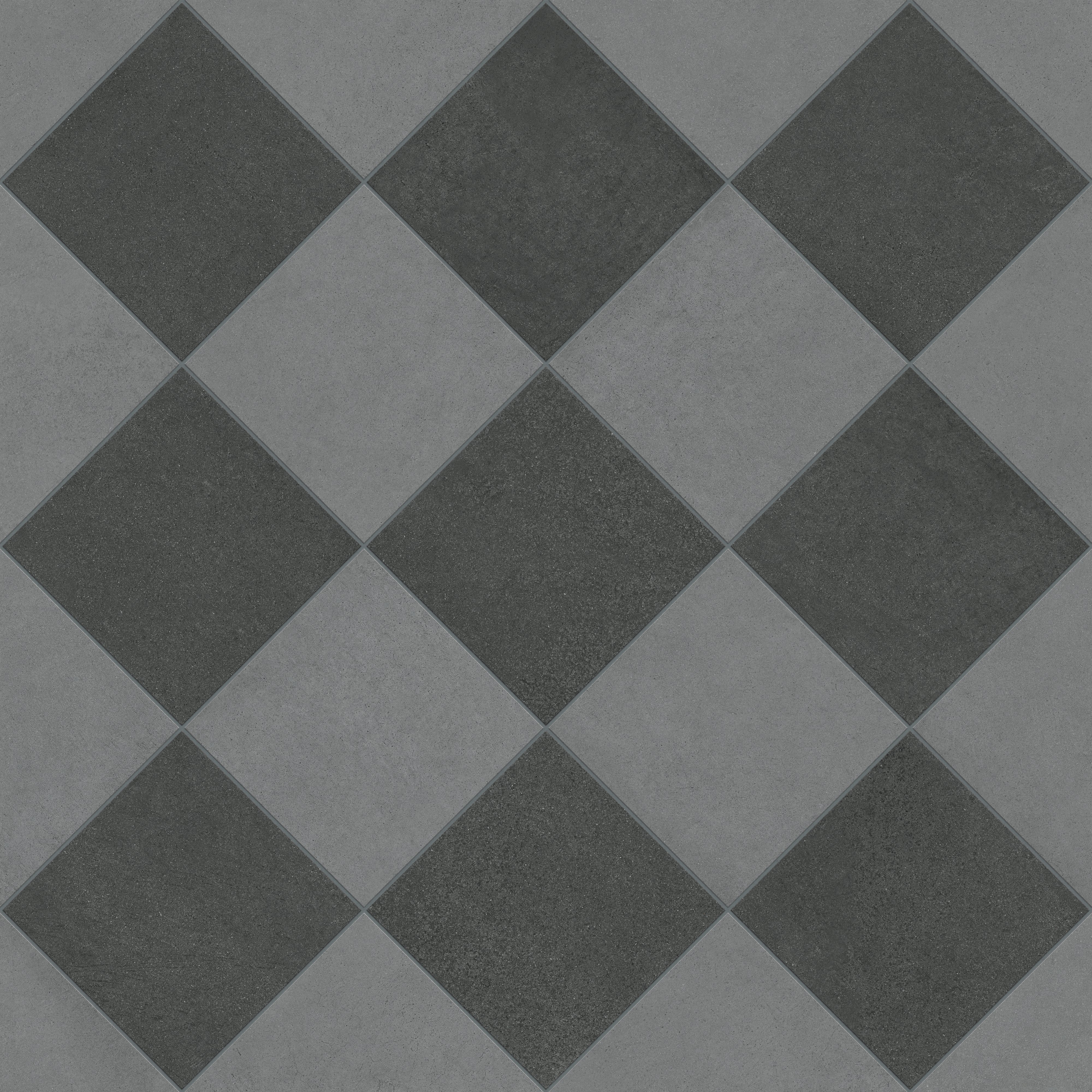 Palmer 12 x 12 Checkerboard Matte Porcelain Tile in Grey and Nero - Image 4