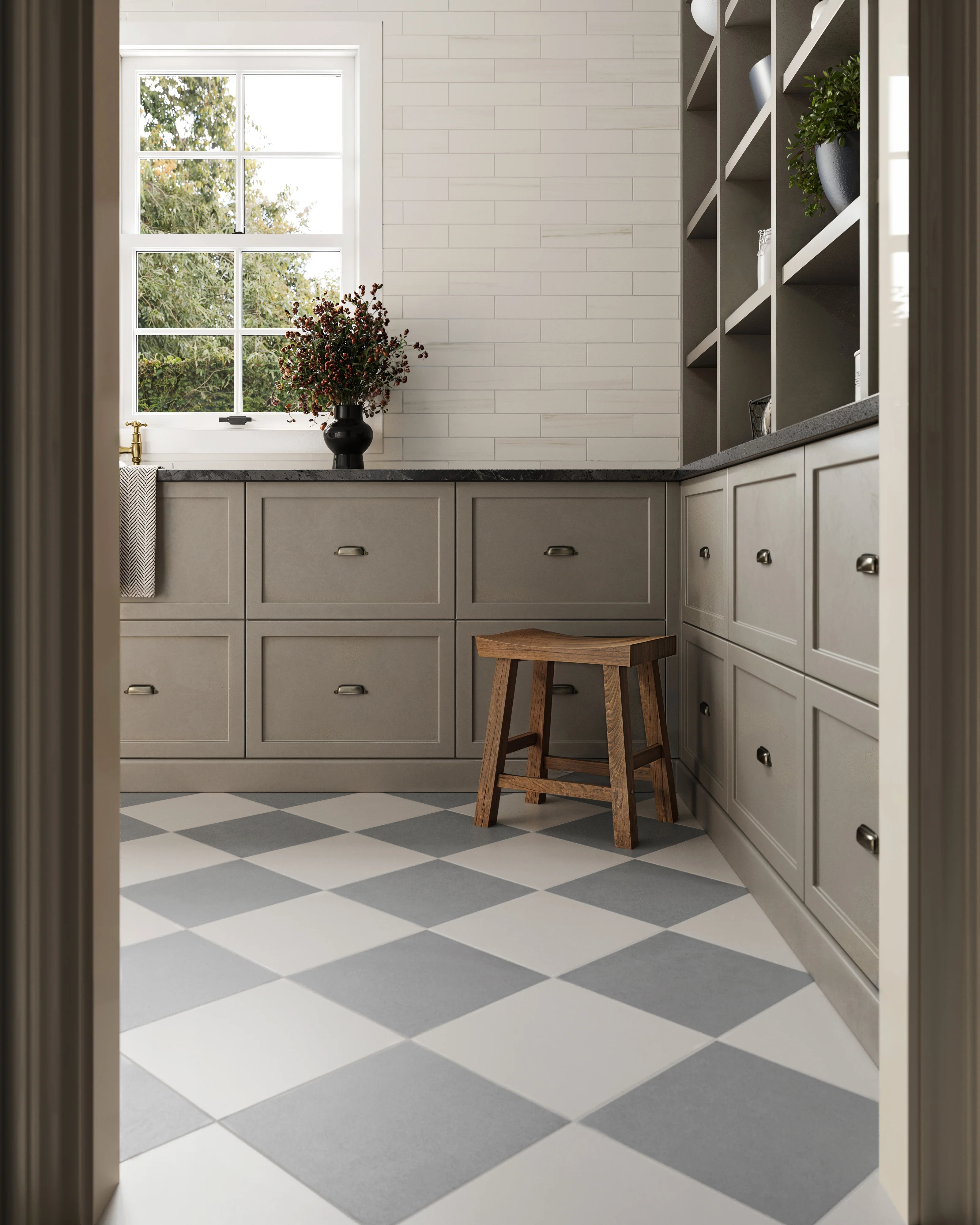 Palmer 12 x 12 Matte Porcelain Tile in Grey - Image 8
