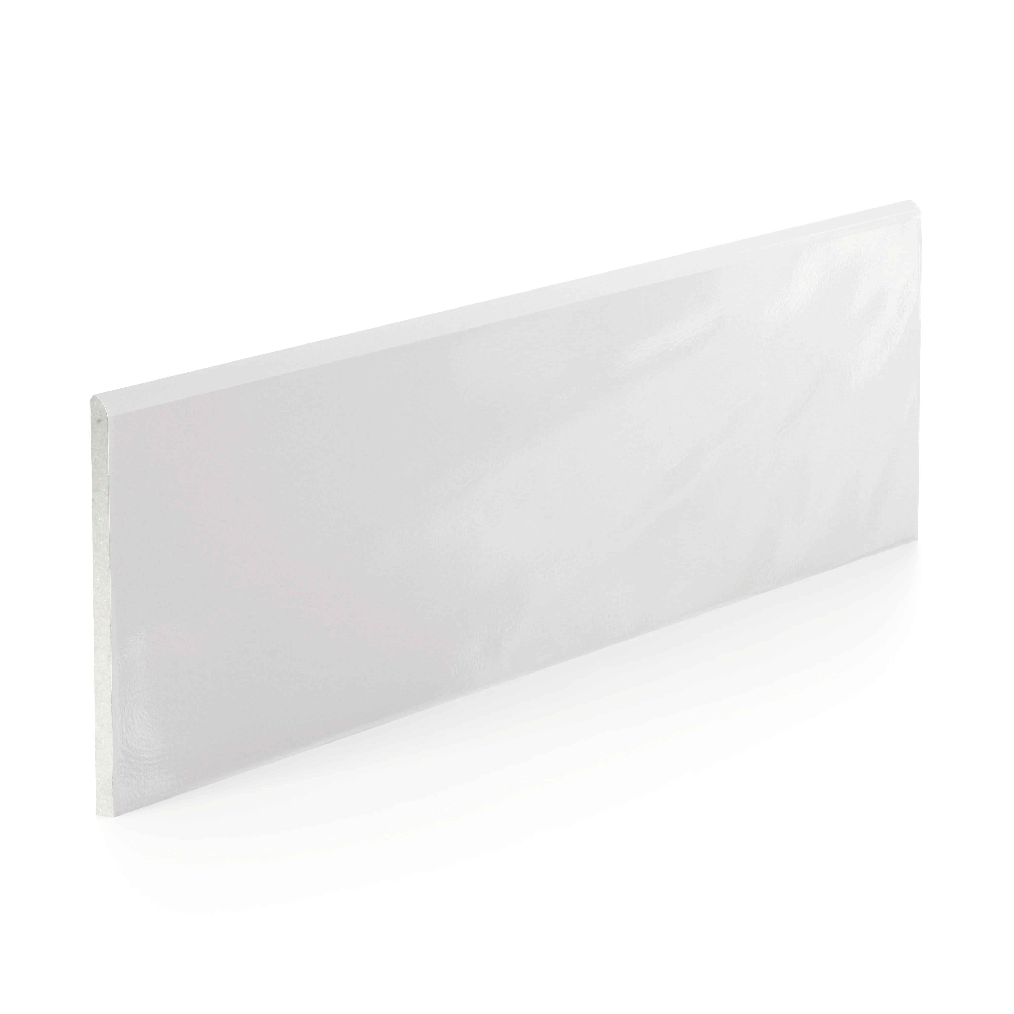 Palmer 6 x 24 Glossy Porcelain Bullnose Tile in Bianco - Image 2