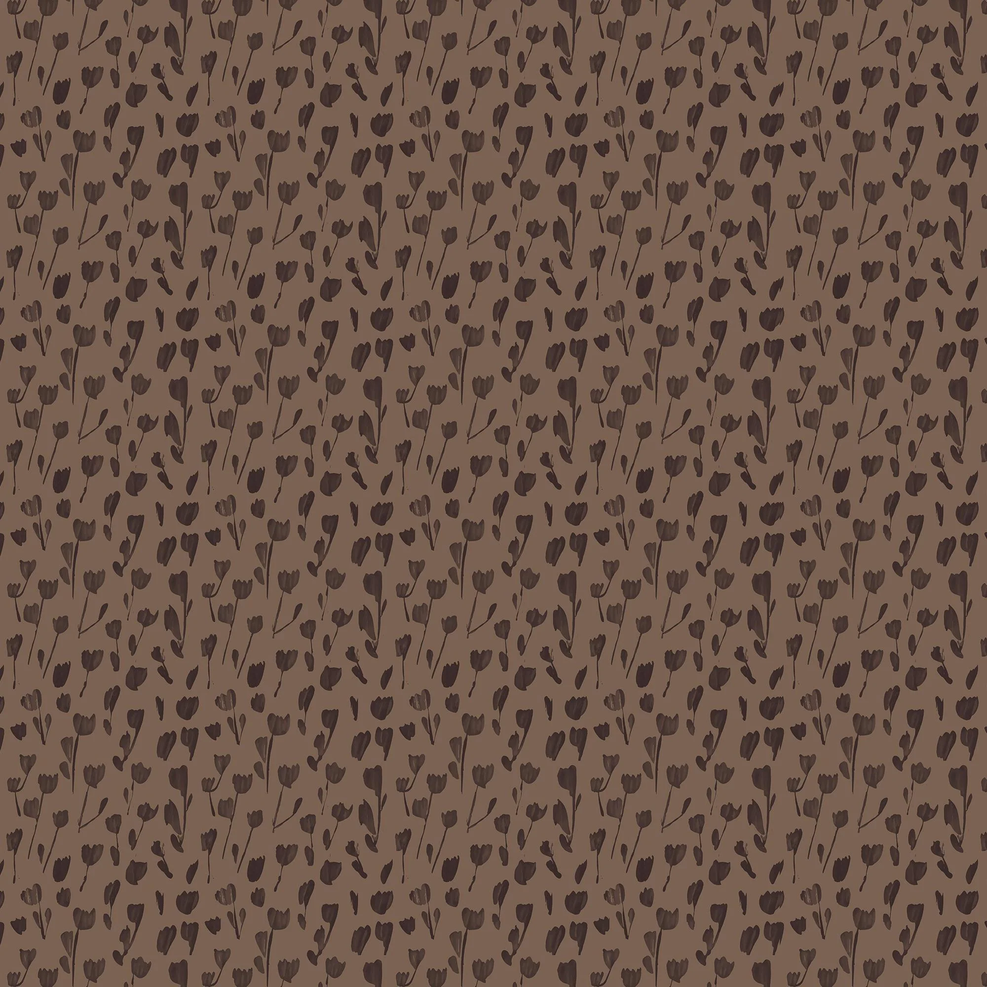 Petaline Wallpaper in Black/Tan I, 52" x 132"