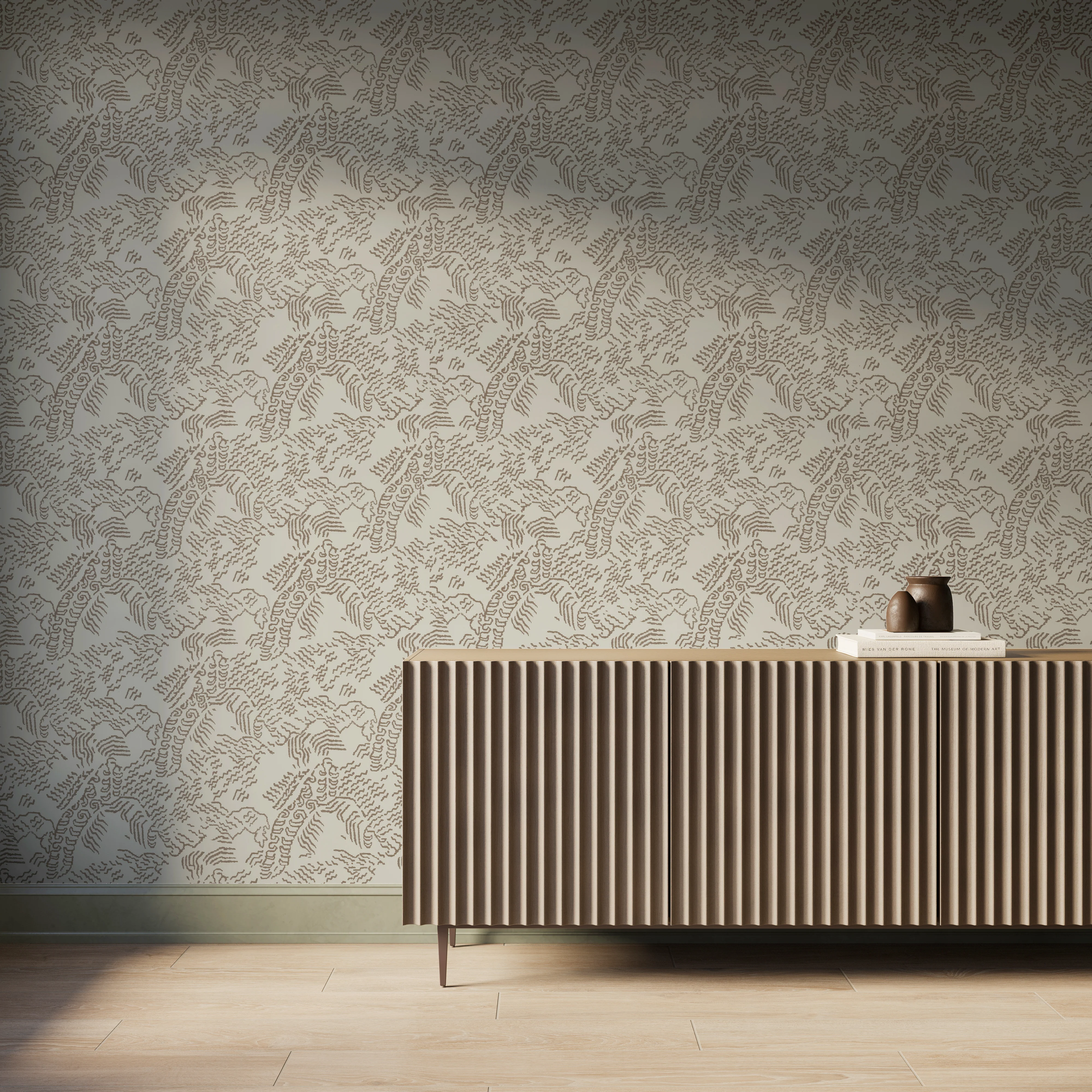 Plateau Wallpaper in Taupe II, 52" x 132" - Image 3