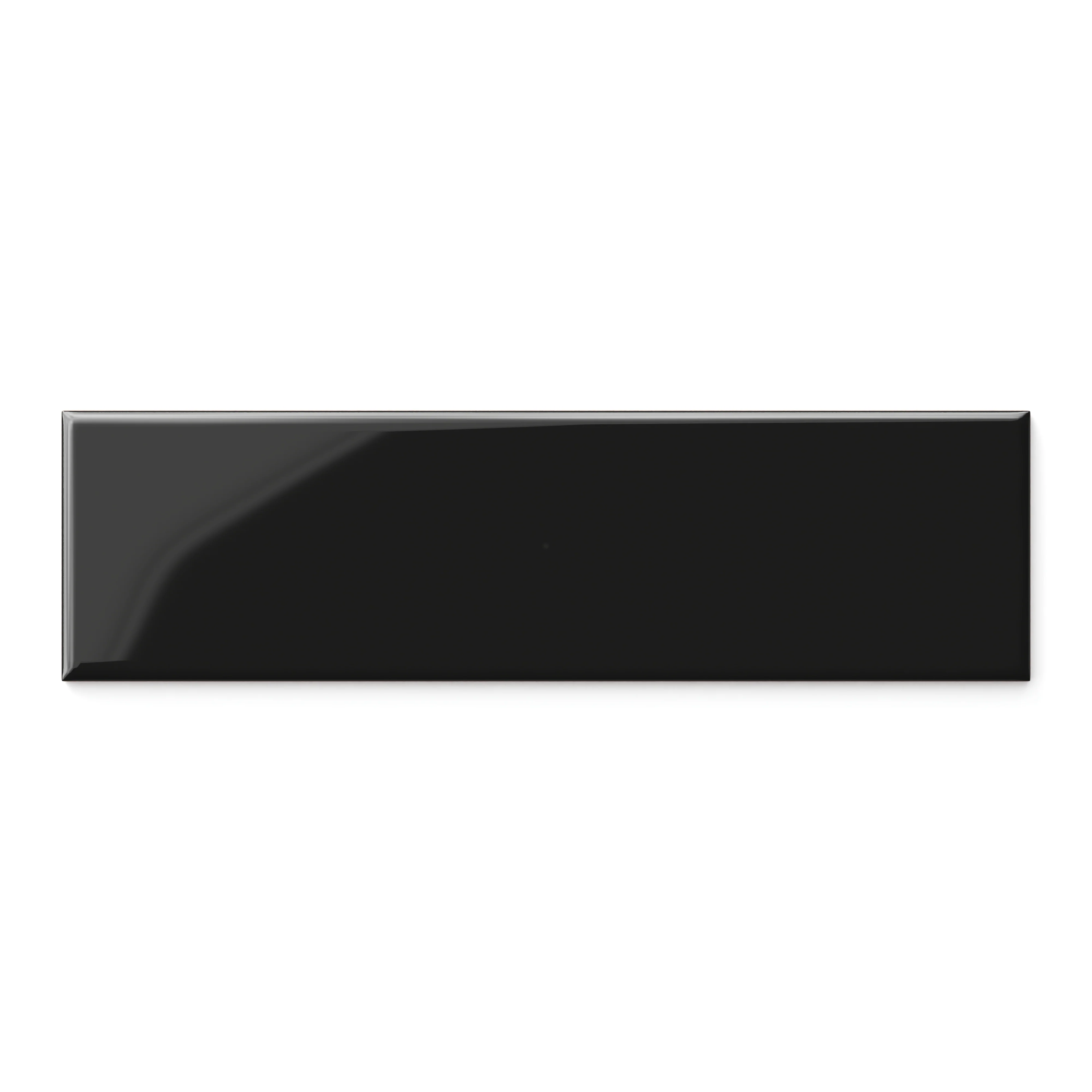 Polly 3 x 10 Glossy Ceramic Tile in Black - Image 2