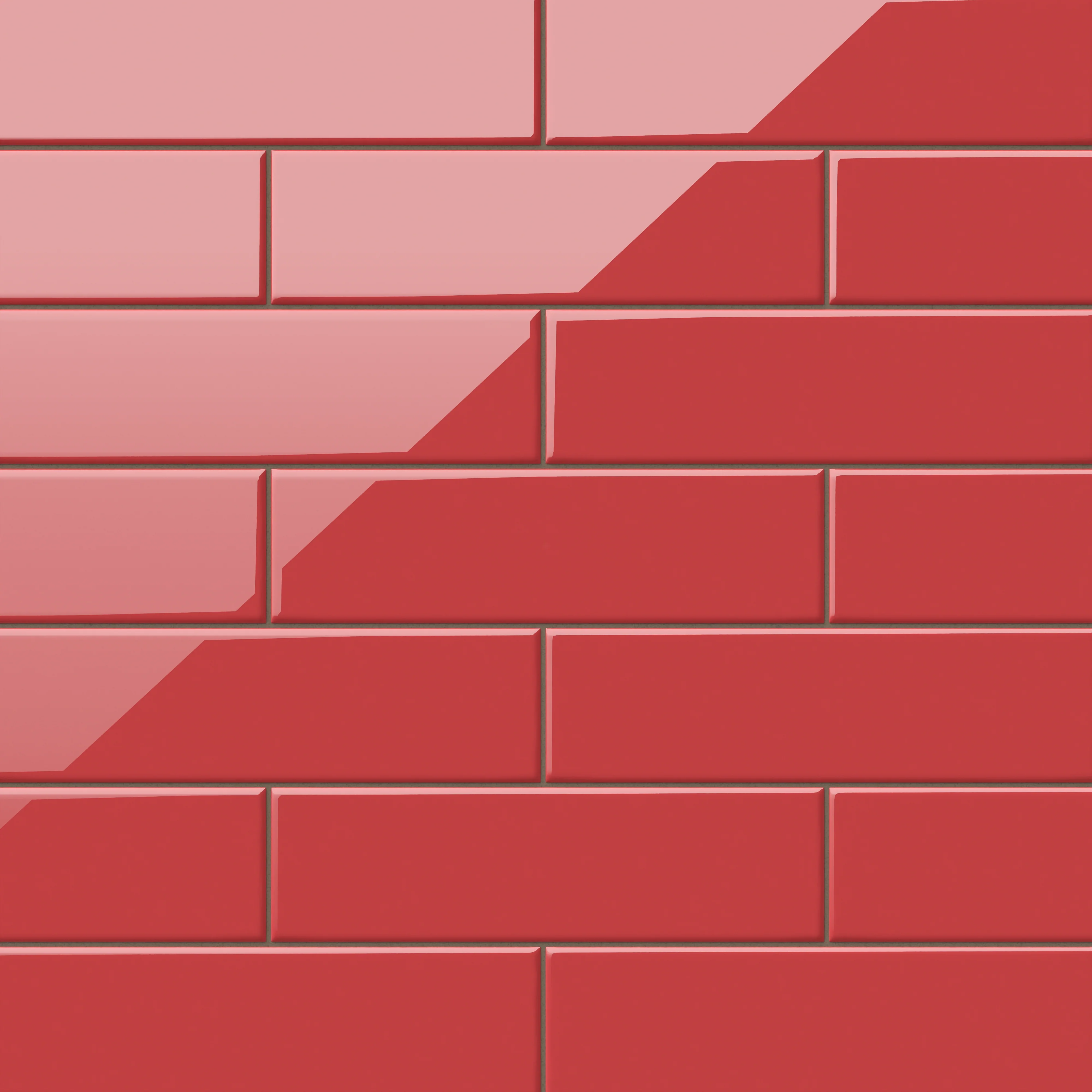 Polly 3 x 10 Glossy Ceramic Tile in Red